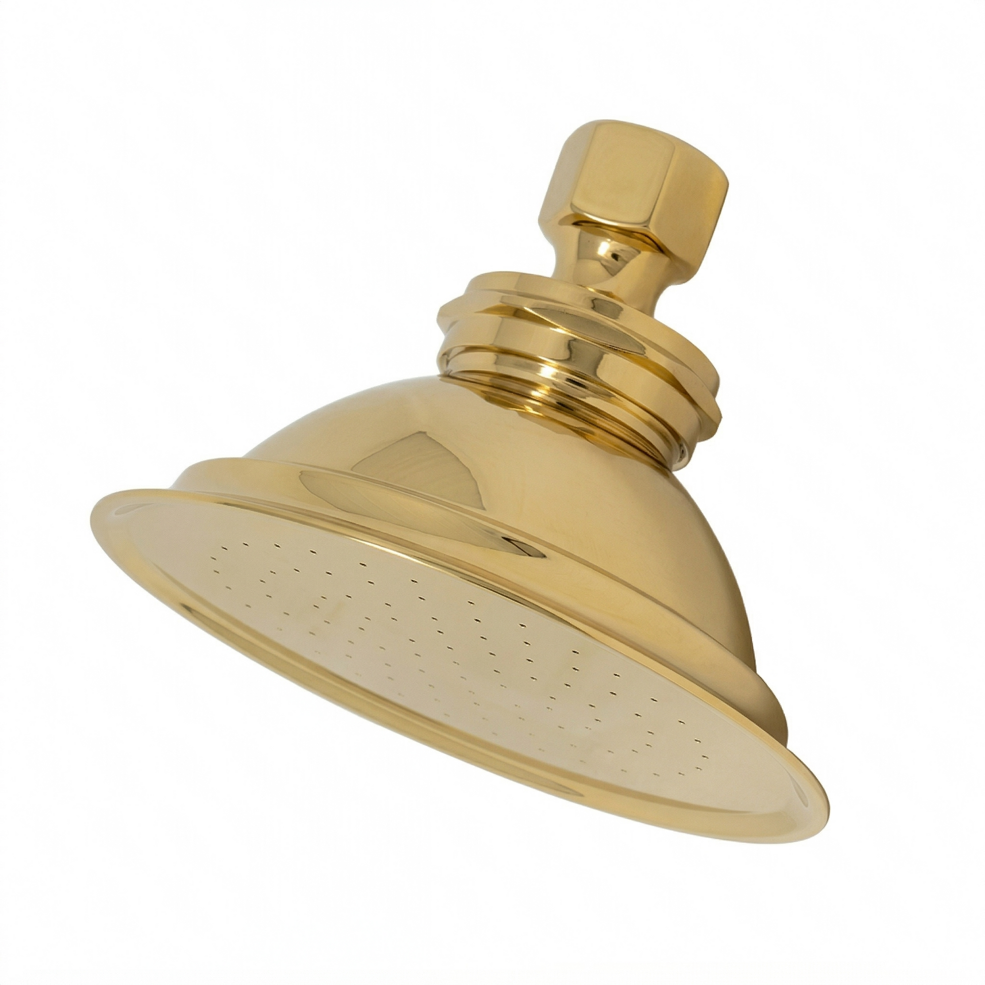 Strom Living Shower Head 4" Diameter with 1.75 GPM and Solid Brass Polished Brass - Shower Components