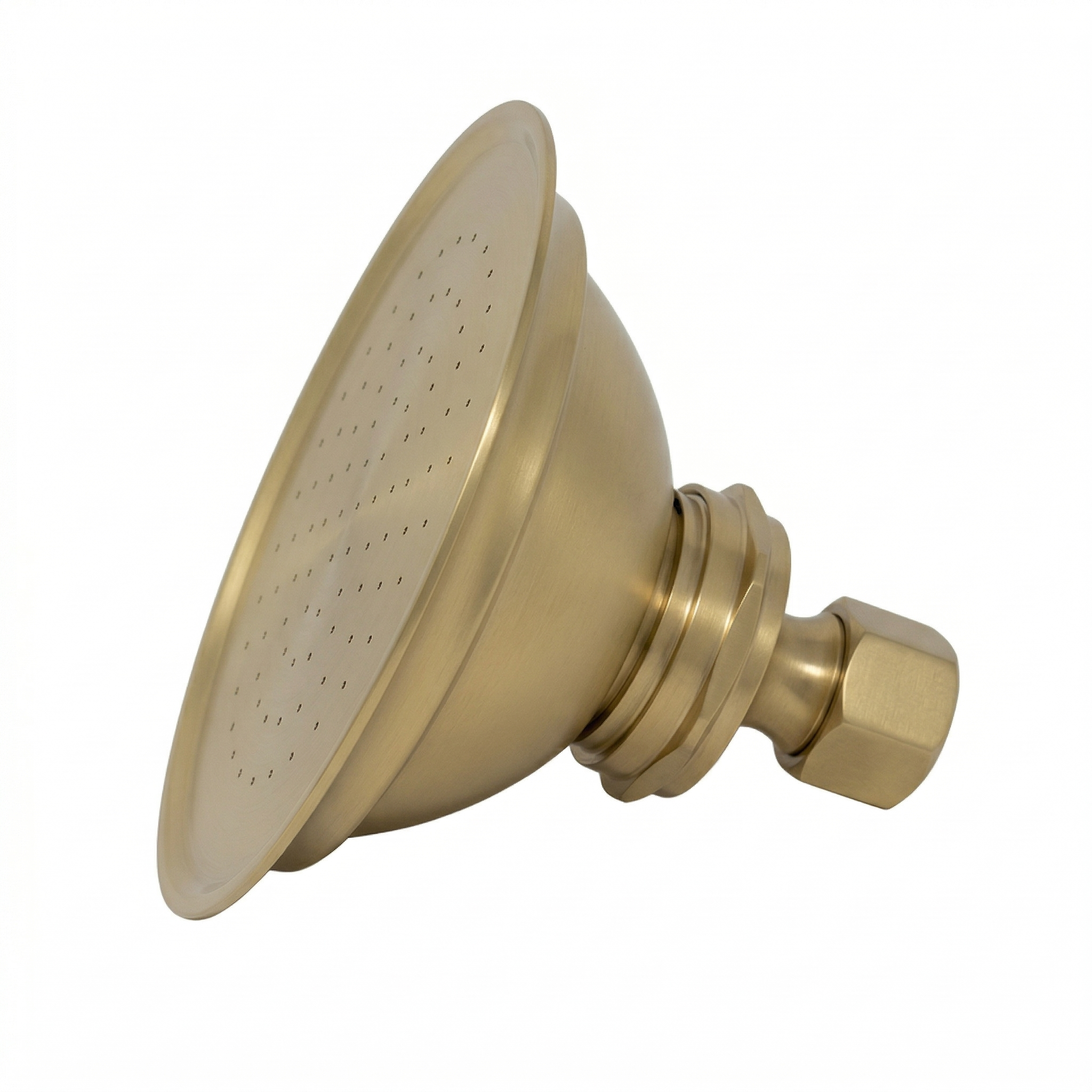 Strom Living Shower Head 4" Diameter with 1.75 GPM and Solid Brass Raw Brass - Shower Components