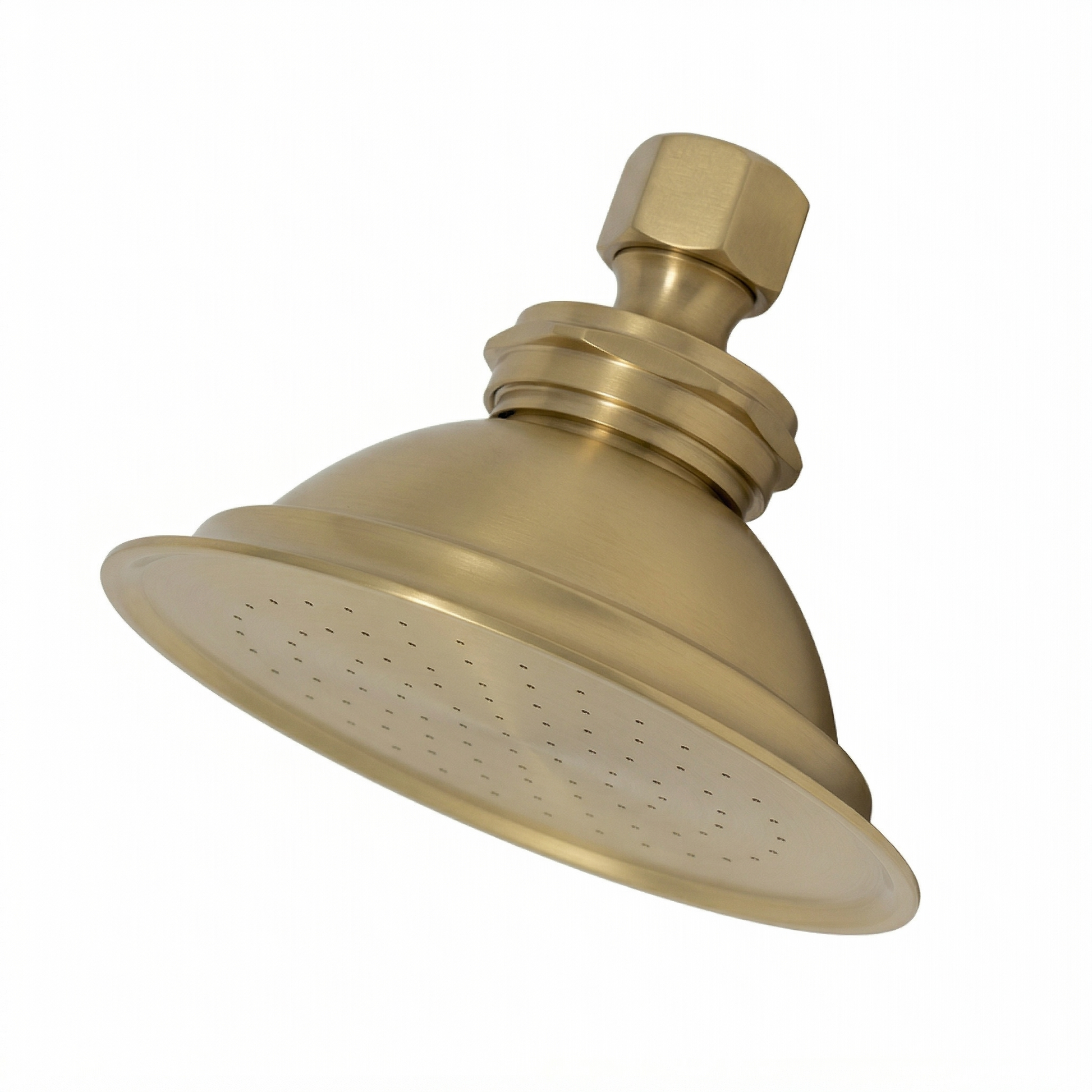 Strom Living Shower Head 4" Diameter with 1.75 GPM and Solid Brass Raw Brass - Shower Components