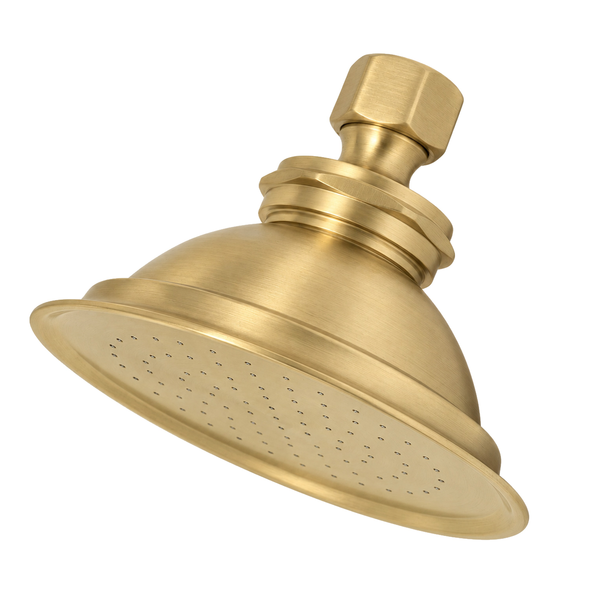 Strom Living Shower Head 4" Diameter with 1.75 GPM and Solid Brass in Satin Brass