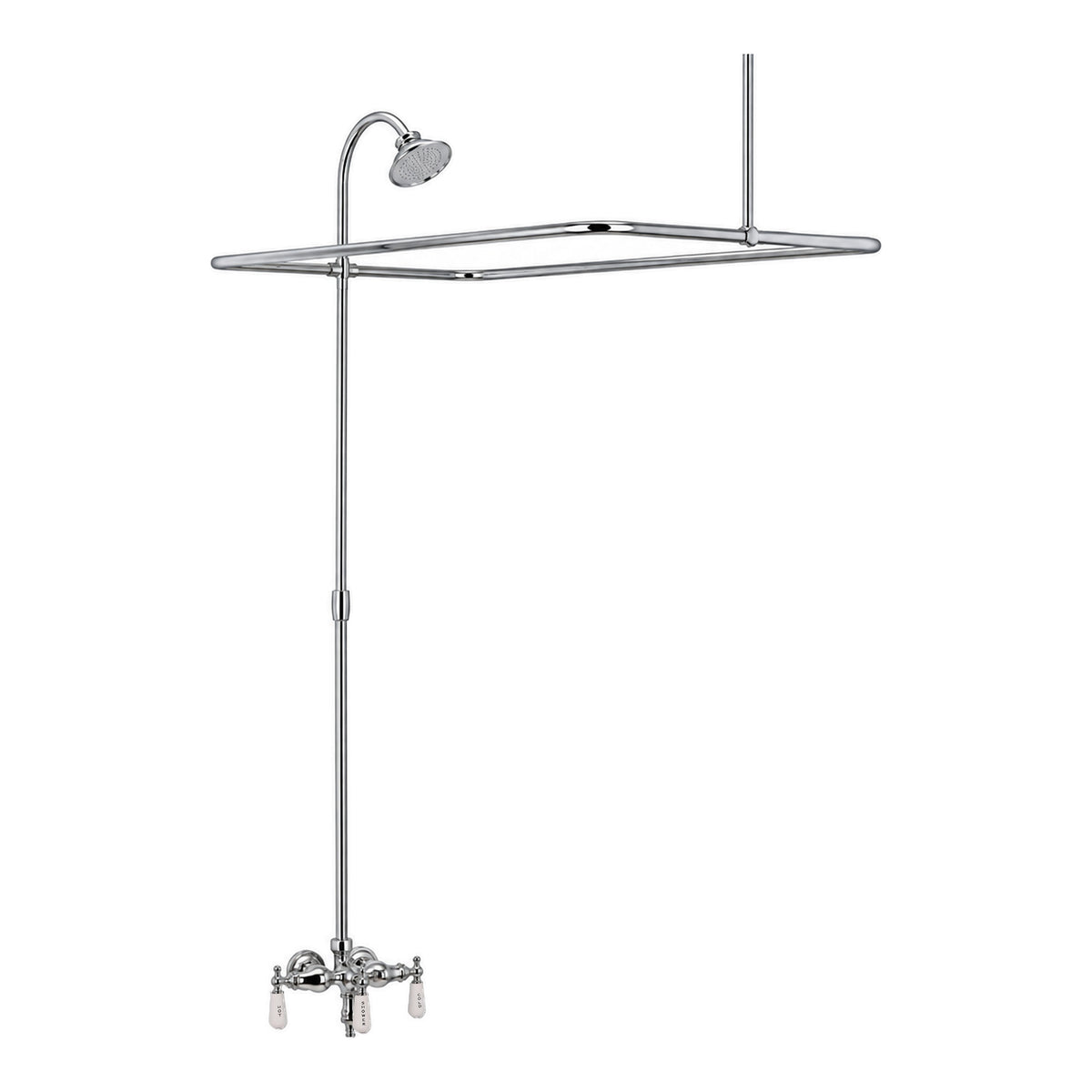 Clawfoot Tub Enclosure Shower System P0034 in Chrome