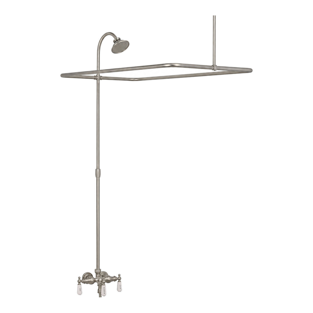 Clawfoot Tub Enclosure Shower System P0034 in Matte Nickel