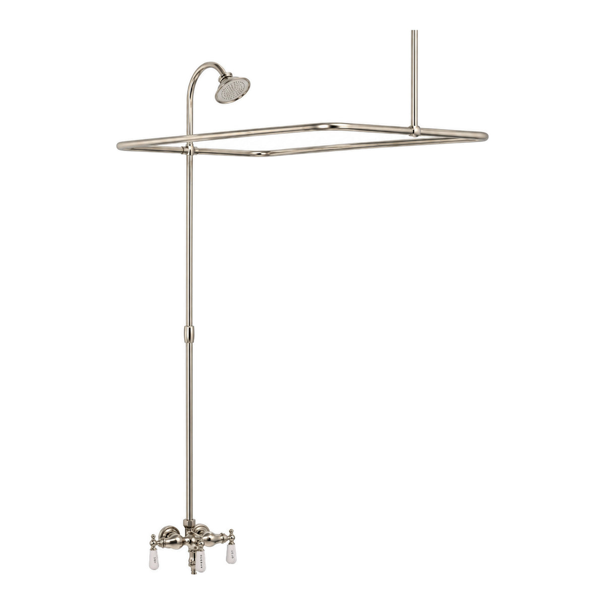 Clawfoot Tub Enclosure Shower System P0034 in Polished Nickel