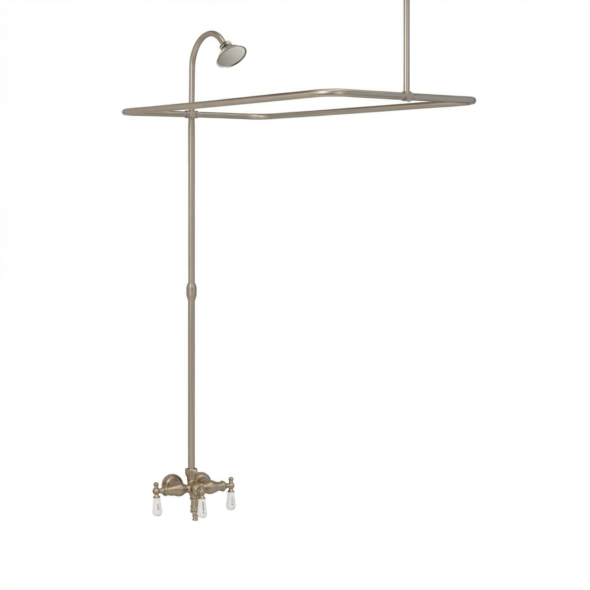 Clawfoot Tub Enclosure Shower System P0034 | Strom Living Matte Nickel 4" OD) Enclosure - Showers