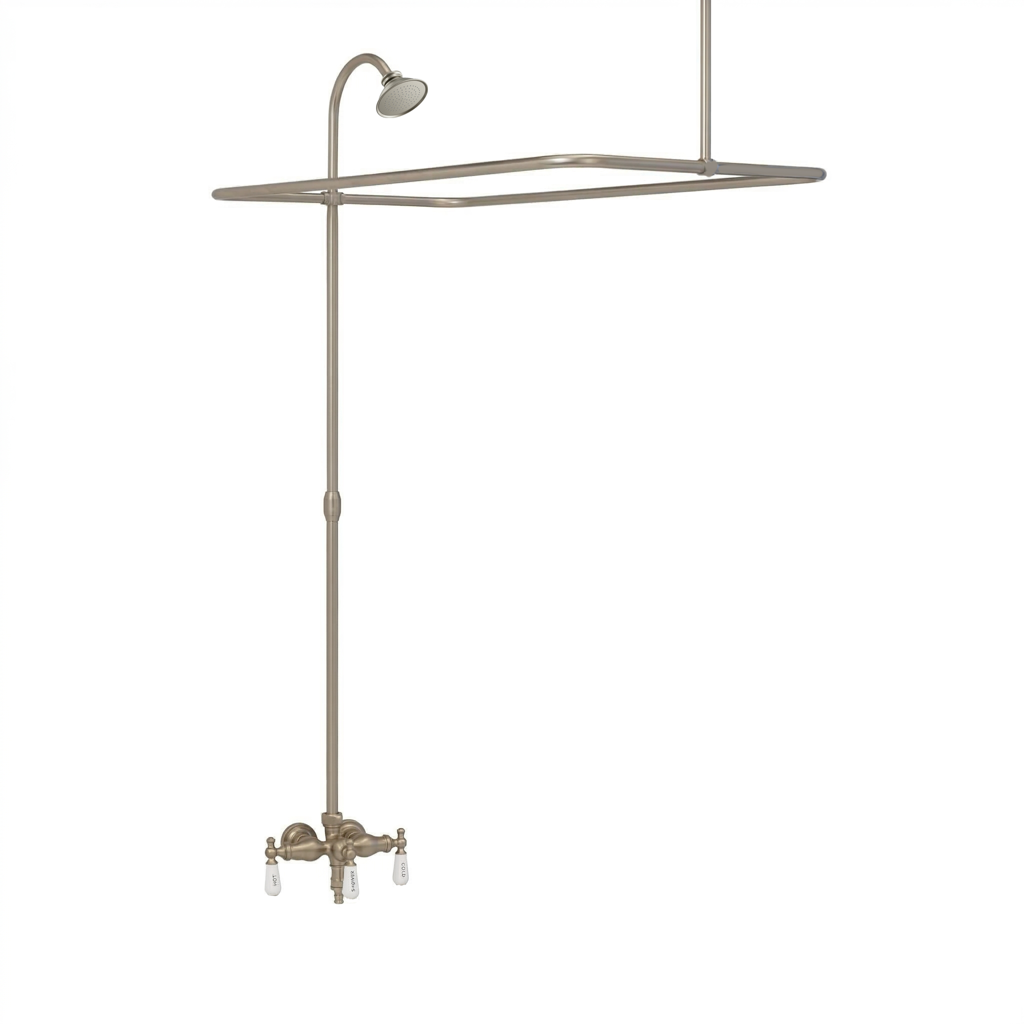 Clawfoot Tub Enclosure Shower System P0034 | Strom Living Matte Nickel 4" OD) Enclosure - Showers