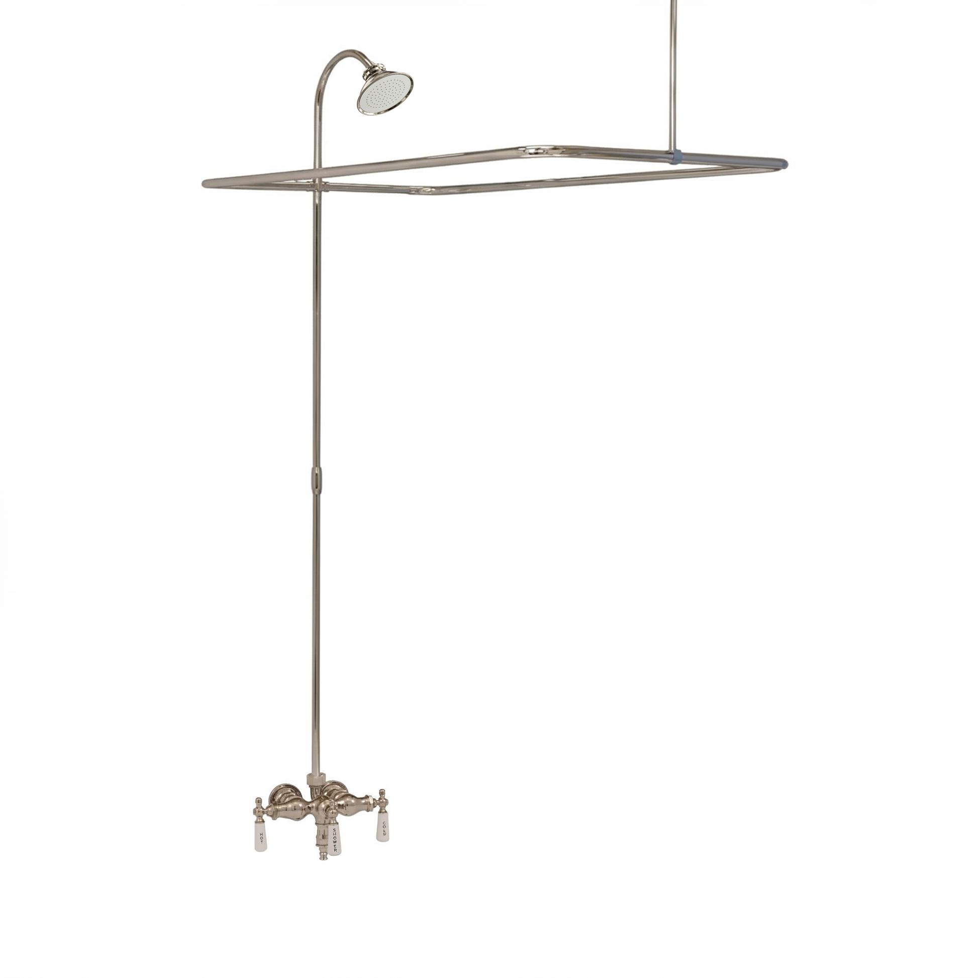 Clawfoot Tub Enclosure Shower System P0034 | Strom Living Polished Nickel 4" OD) Enclosure - Showers