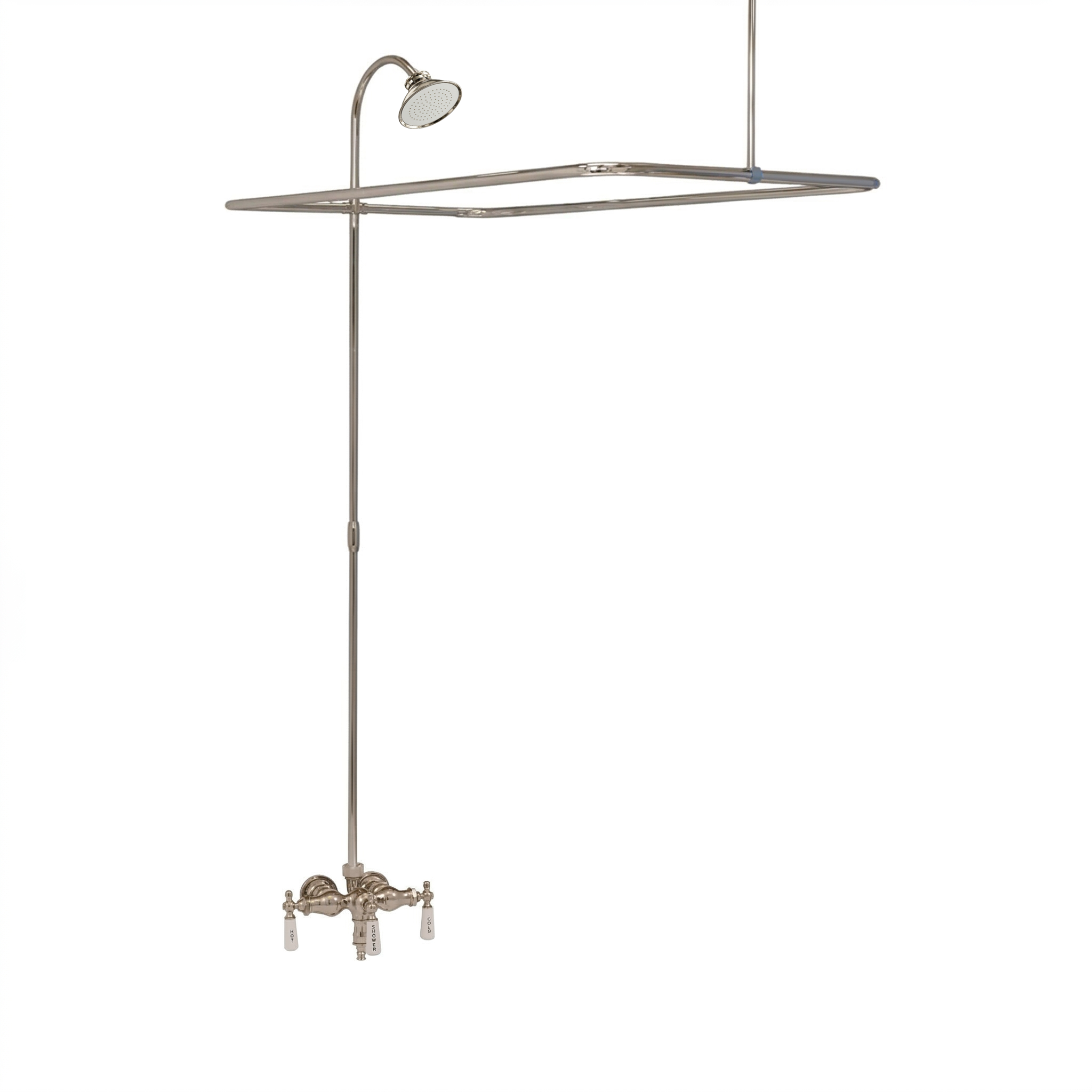Clawfoot Tub Enclosure Shower System P0034 | Strom Living Polished Nickel 4" OD) Enclosure - Showers