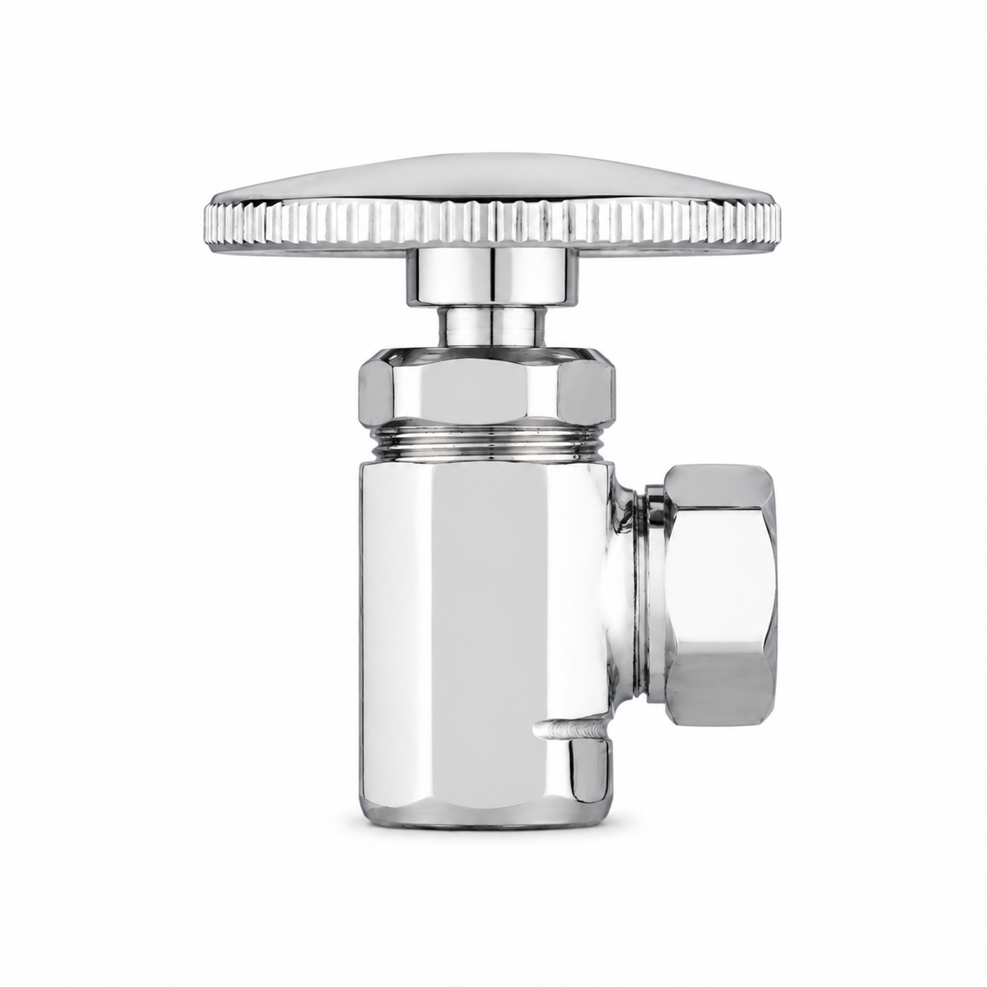 Angle Stop Valve with 1/2" Slip Joint x 1/2" IPS P0053 | Strom Living Chrome - Plumbing Parts