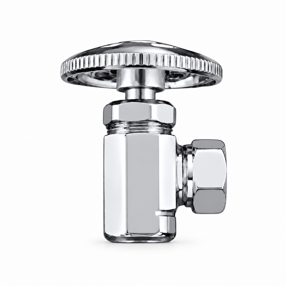 Angle Stop Valve with 1/2" Slip Joint x 1/2" IPS P0053 | Strom Living Chrome - Plumbing Parts