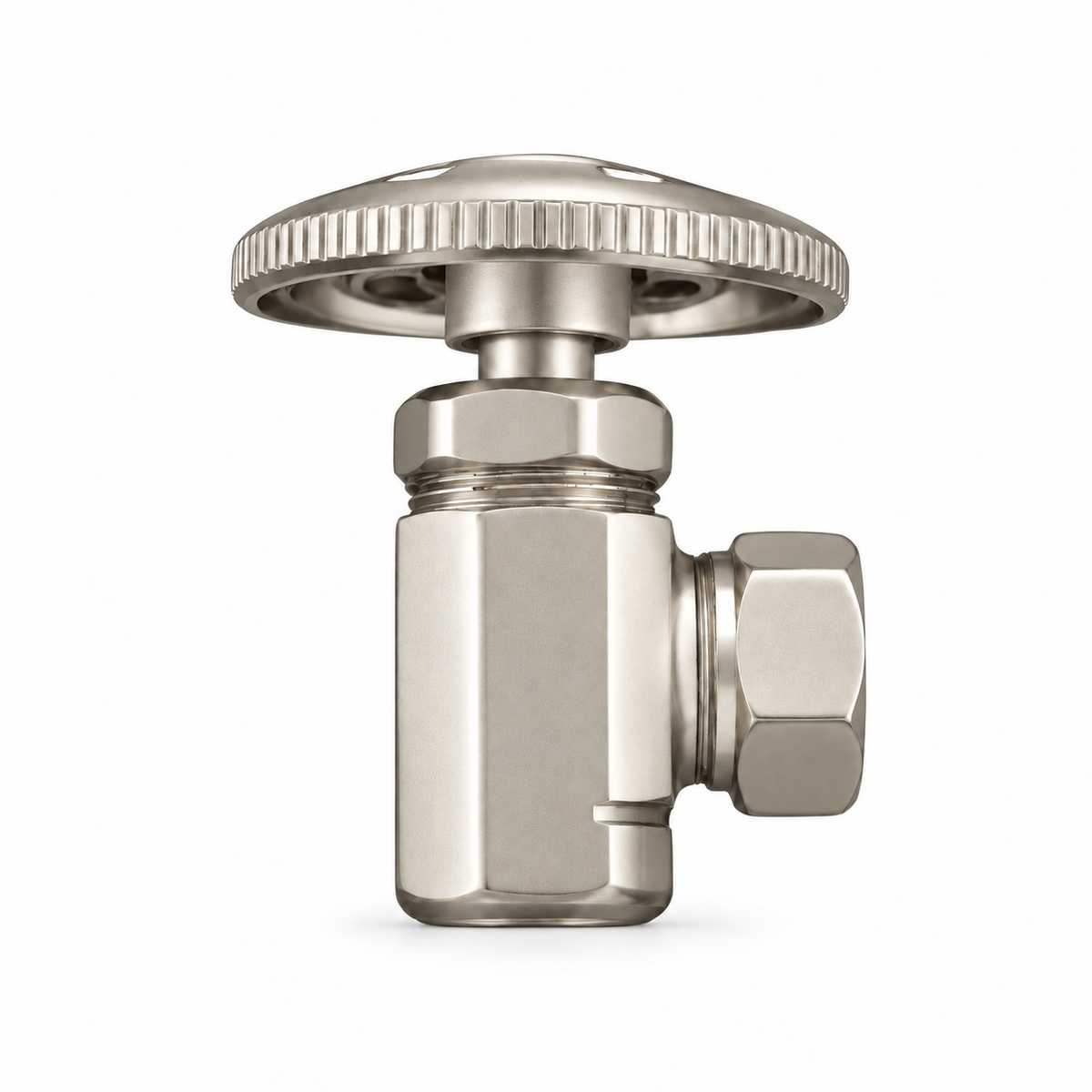 Angle Stop Valve with 1/2" Slip Joint x 1/2" IPS P0053 | Strom Living Matte Nickel - Plumbing Parts
