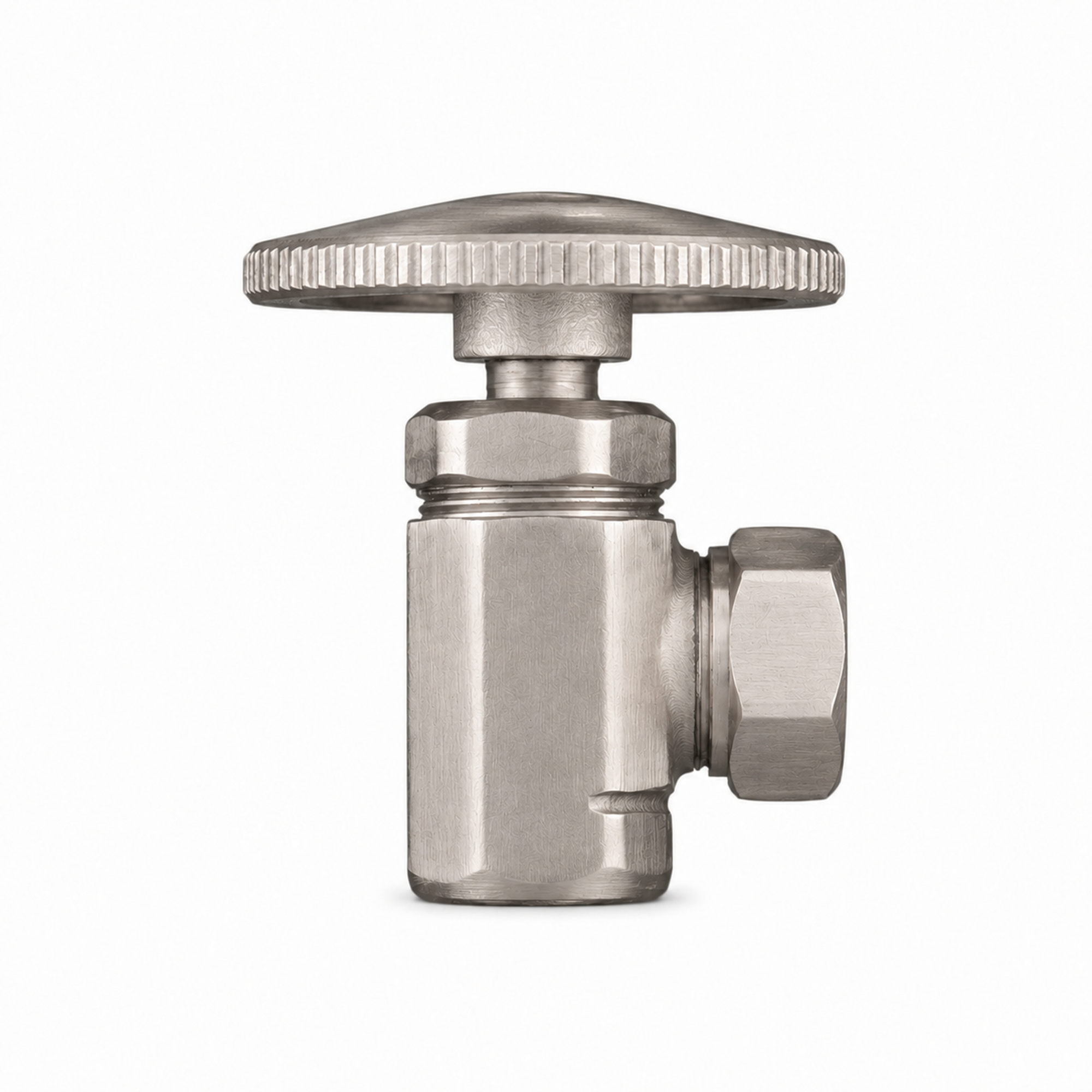 Angle Stop Valve with 1/2" Slip Joint x 1/2" IPS P0053 | Strom Living Matte Nickel - Plumbing Parts