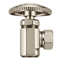 Angle Stop Valve with 1/2" Slip Joint x 1/2" IPS P0053 in Polished Nickel