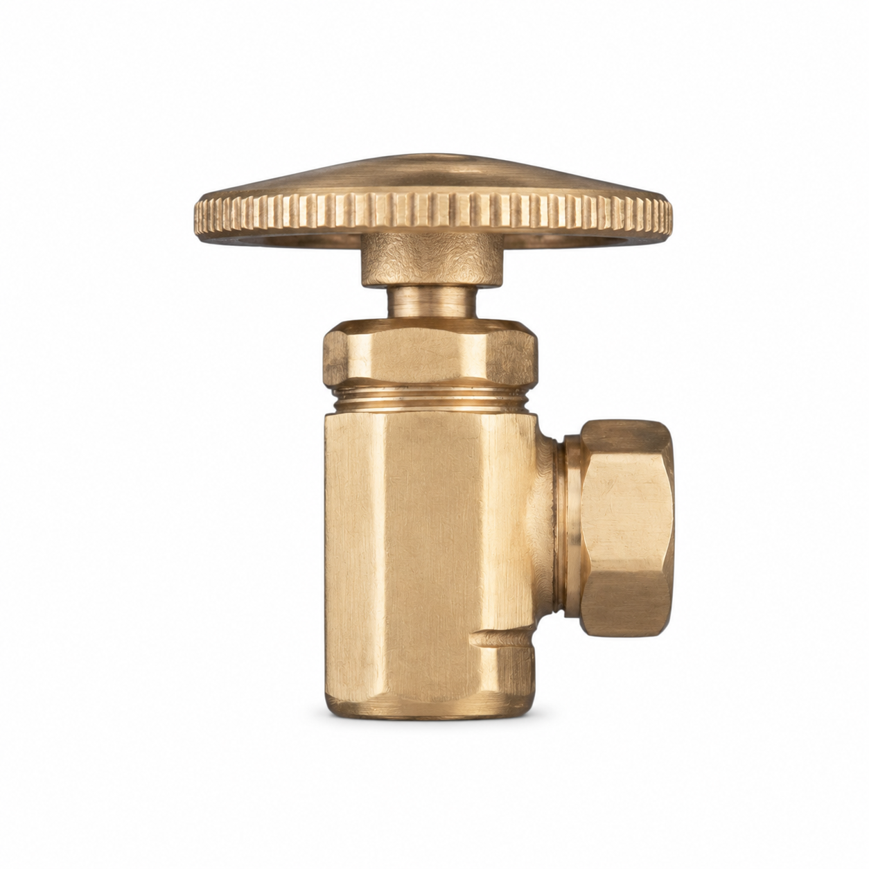 Angle Stop Valve with 1/2" Slip Joint x 1/2" IPS P0053 | Strom Living Satin Brass - Plumbing Parts