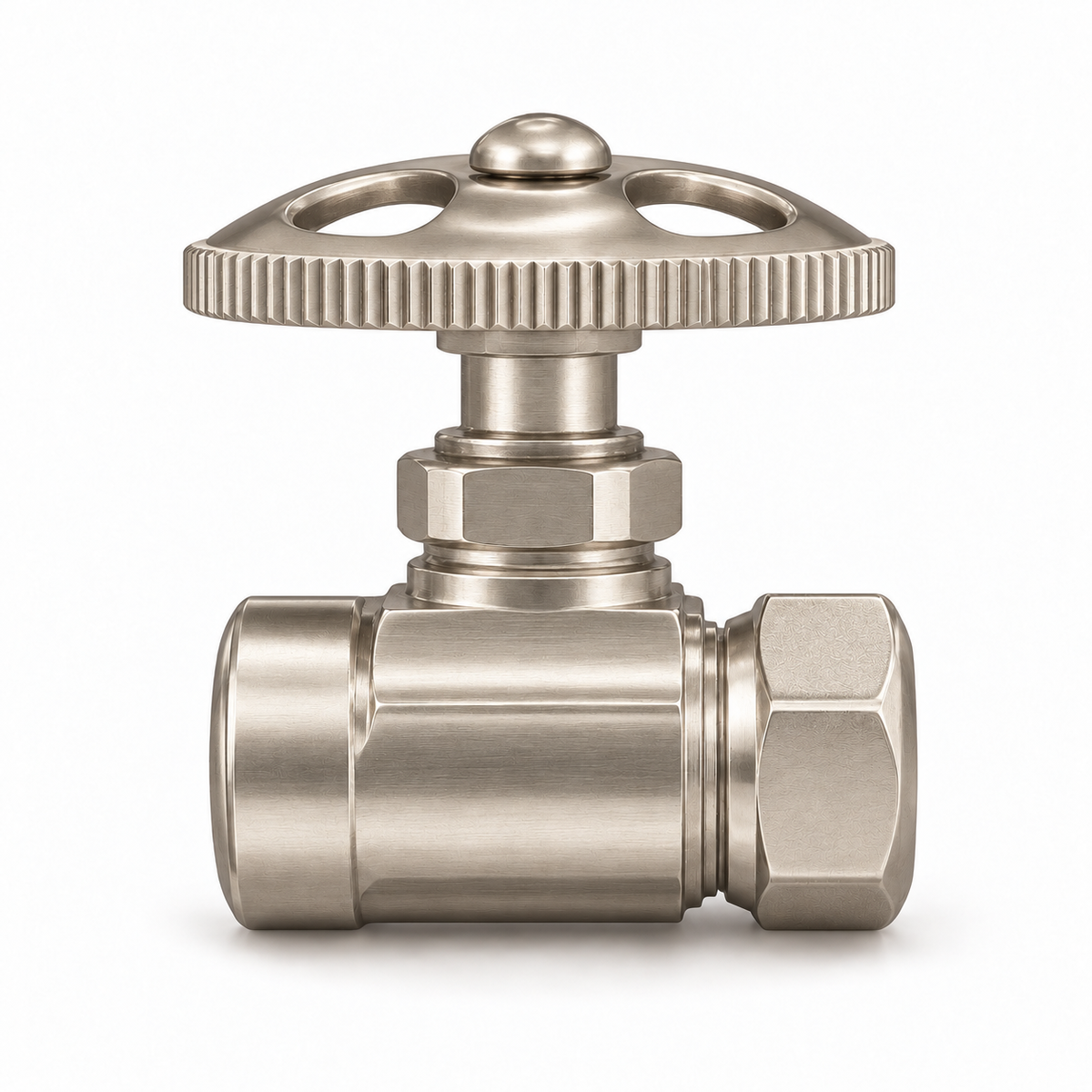 Straight Stop Shutoff Valve P0055 | Strom Living Matte Nickel - Plumbing Parts
