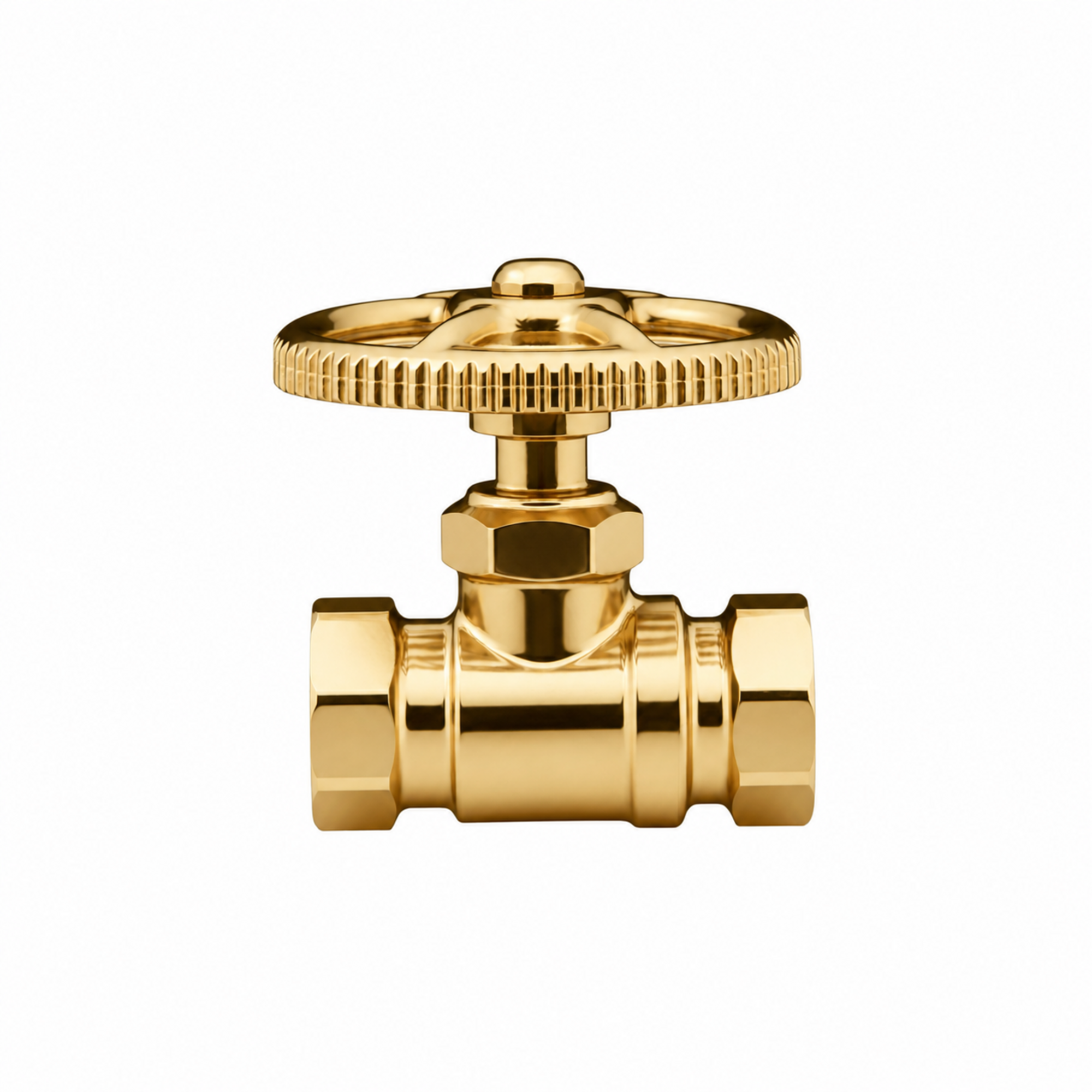 Straight Stop Shutoff Valve P0055 | Strom Living Polished Brass - Plumbing Parts