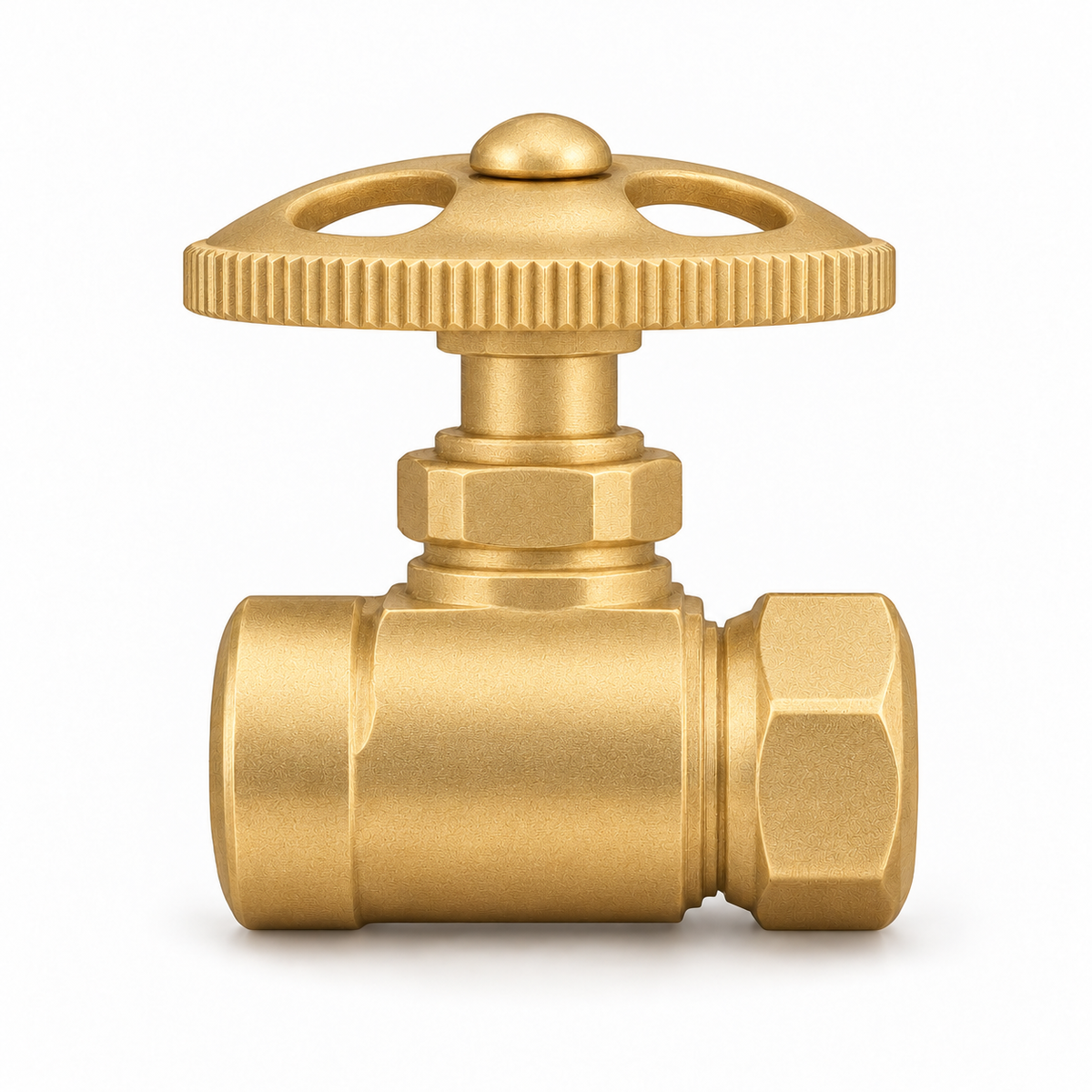 Straight Stop Shutoff Valve P0055 | Strom Living Raw Brass - Plumbing Parts