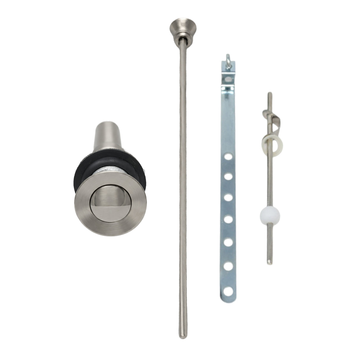 Lavatory Pop-Up Drain with Solid Brass and 1.25" Tube Drain P0085 in Matte Nickel, face-on view