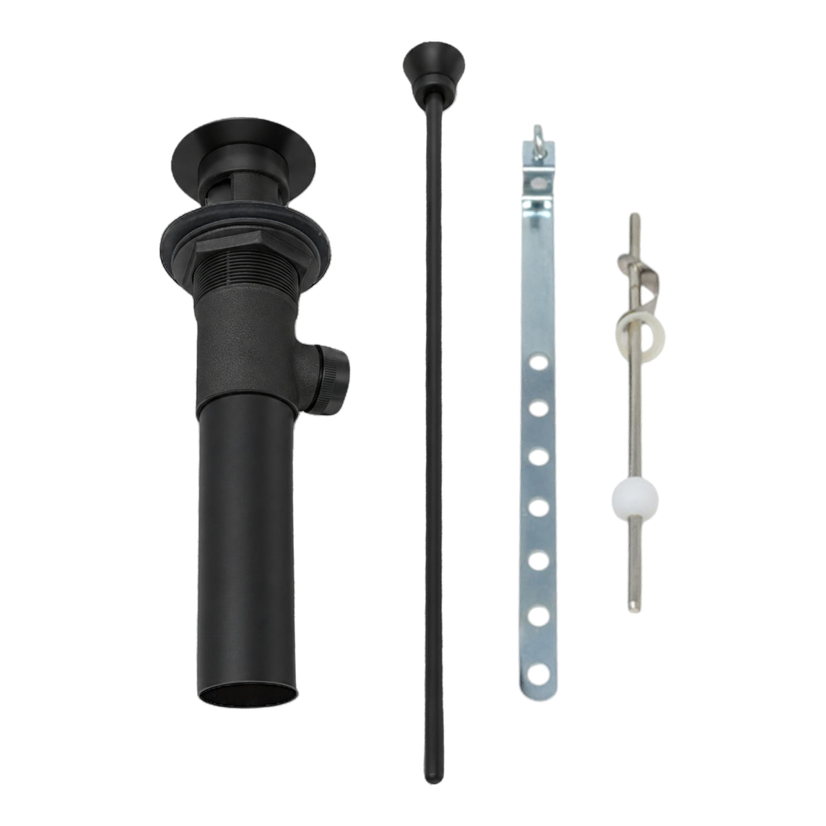 Lavatory Pop-Up Drain with Solid Brass and 1.25" Tube Drain P0085 in Oil Rubbed Bronze, angled view