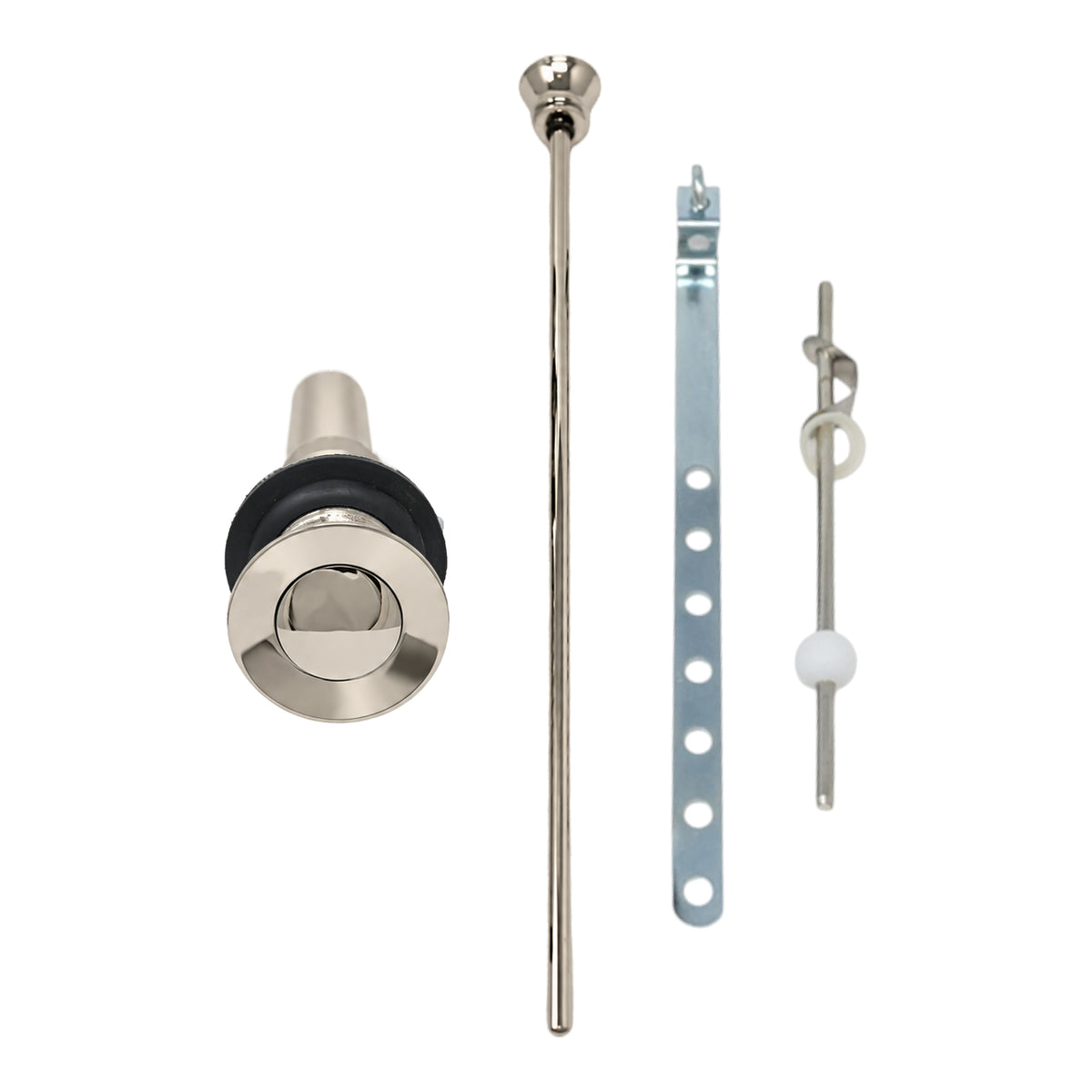 Lavatory Pop-Up Drain with Solid Brass and 1.25" Tube Drain P0085 in Polished Nickel, face-on view