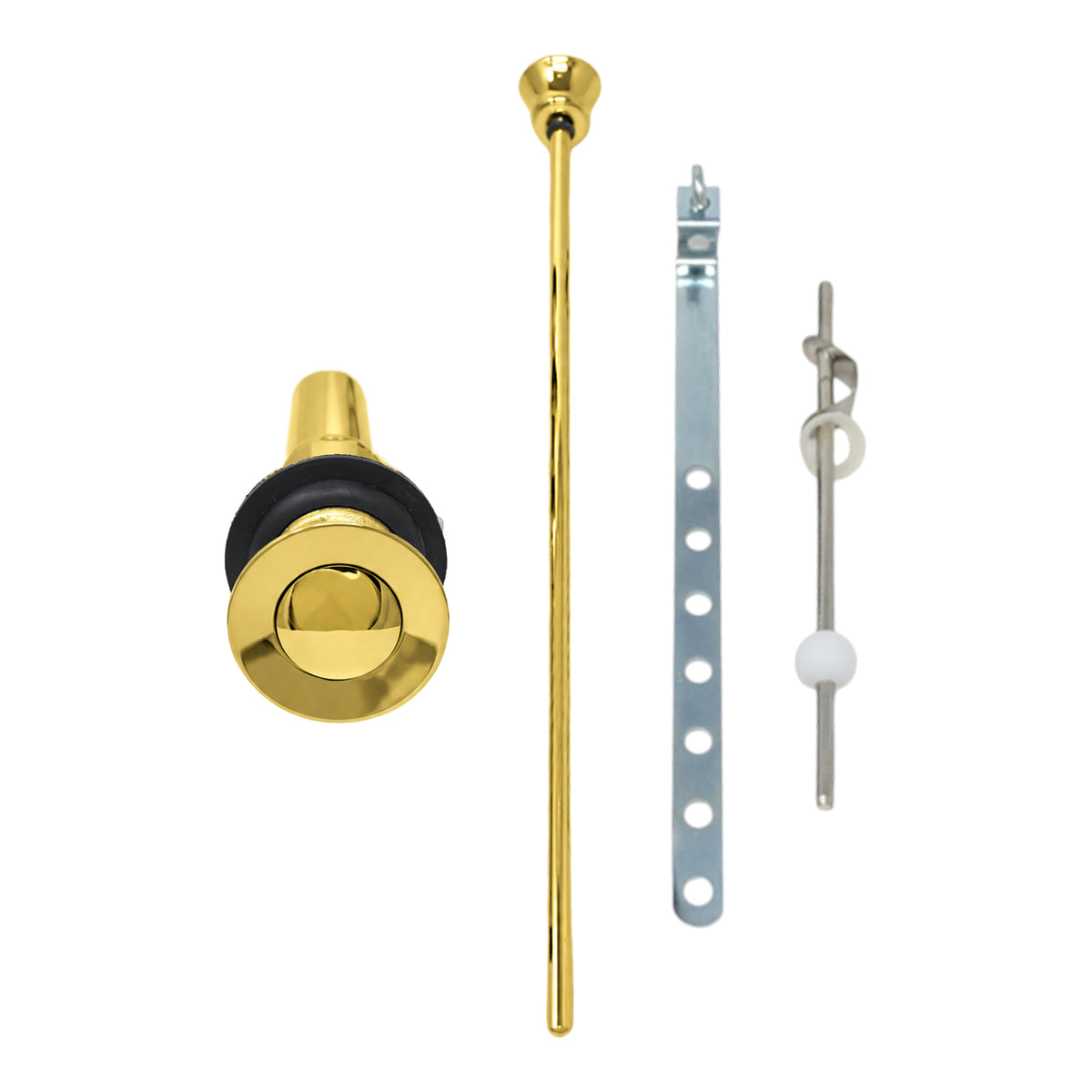 Lavatory Pop-Up Drain with Solid Brass and 1.25" Tube Drain P0085 in Supercoat Brass, face-on view