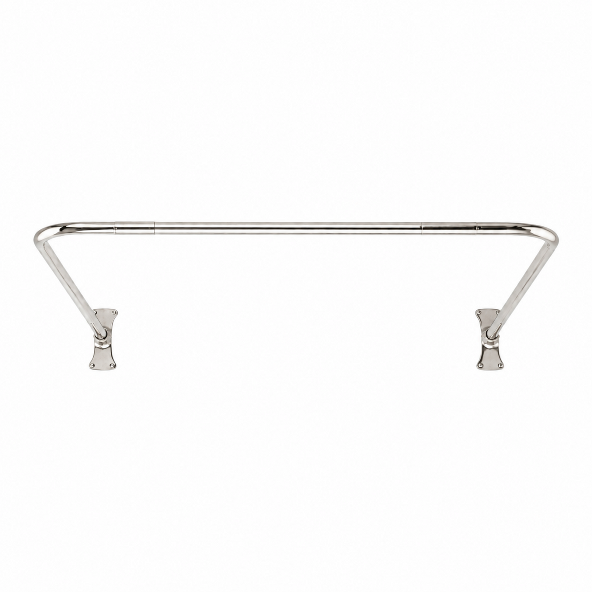 C Ring Shower Rod Enclosure, Solid Brass, and 36" Brace P0092 | Strom Living Polished Nickel - Shower Components