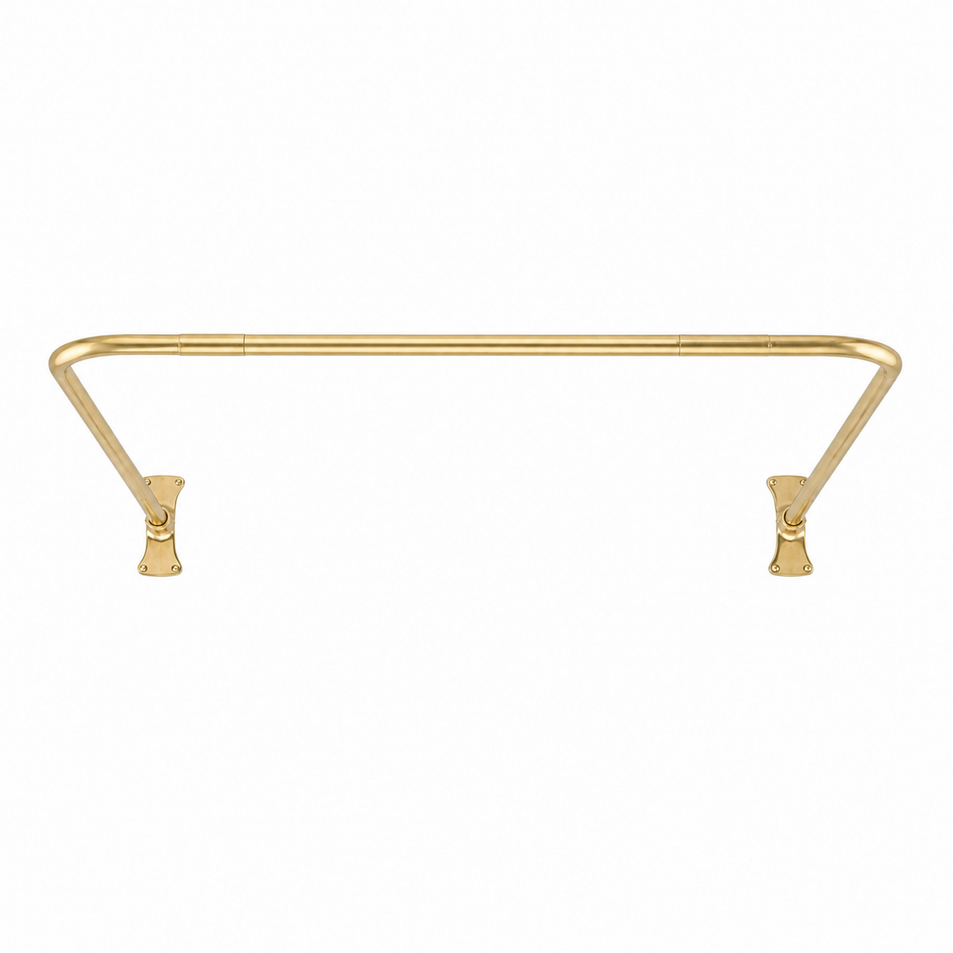 C Ring Shower Rod Enclosure, Solid Brass, and 36" Brace P0092 | Strom Living Raw Brass - Shower Components