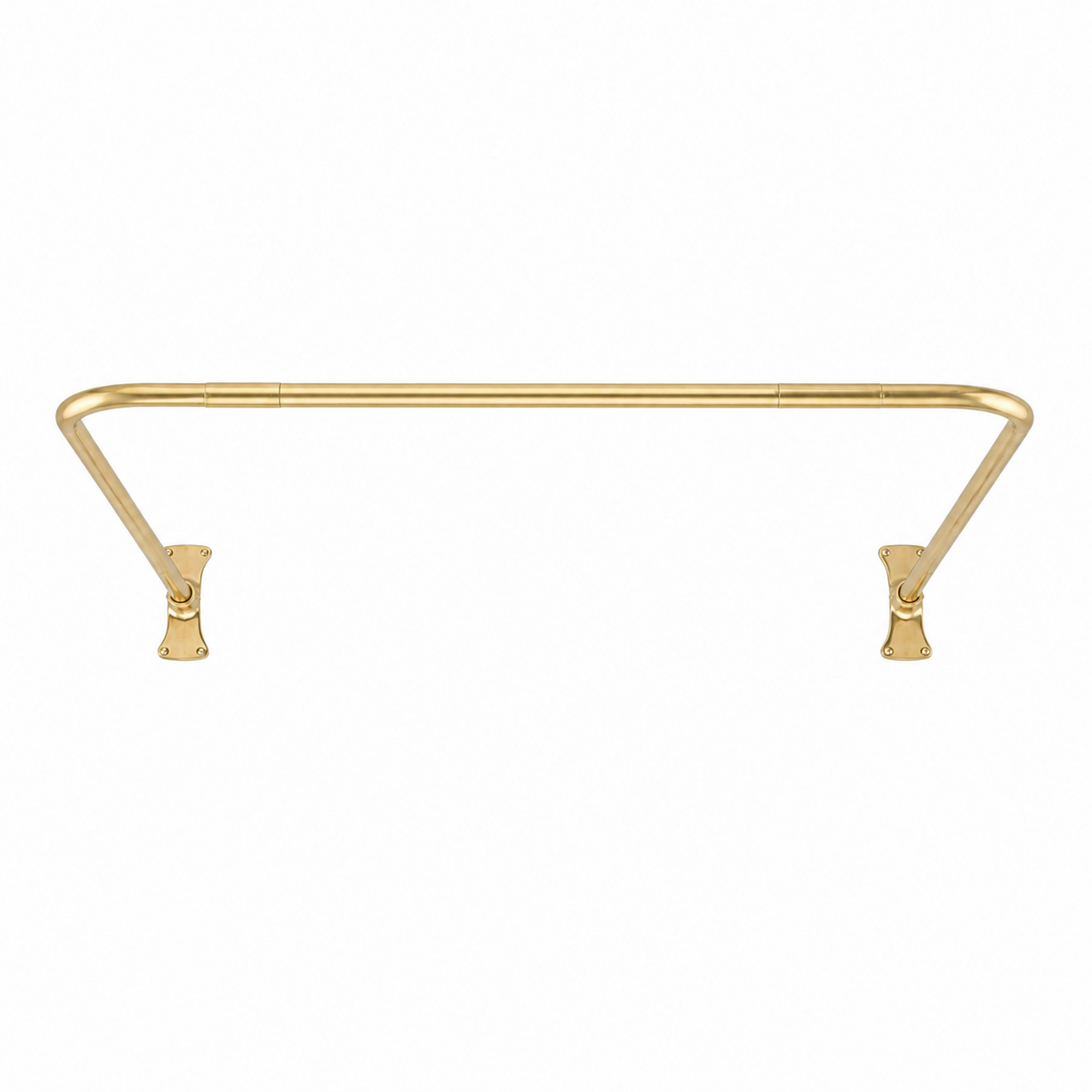 C Ring Shower Rod Enclosure, Solid Brass, and 36" Brace P0092 | Strom Living Raw Brass - Shower Components