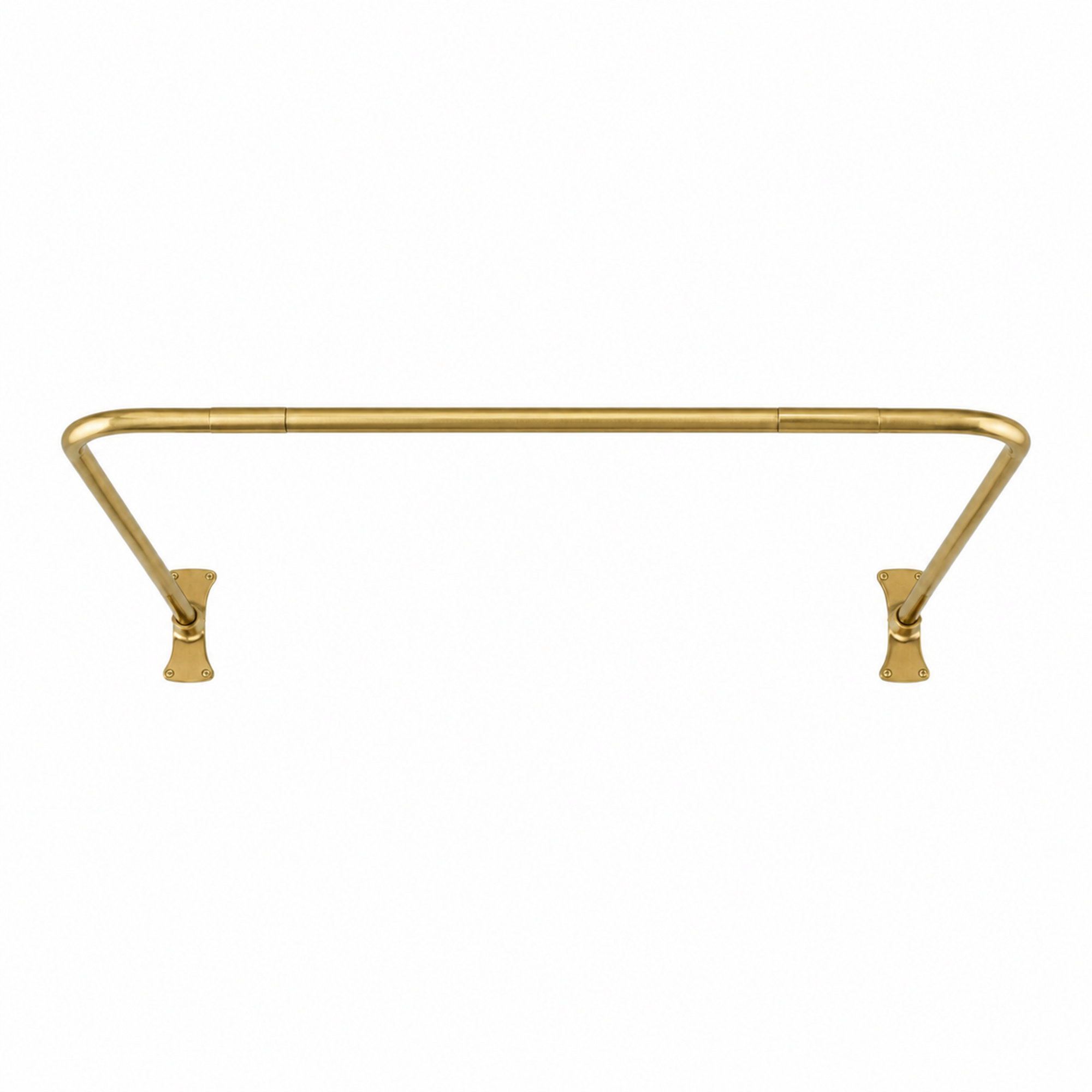 C Ring Shower Rod Enclosure, Solid Brass, and 36" Brace P0092 | Strom Living Satin Brass - Shower Components
