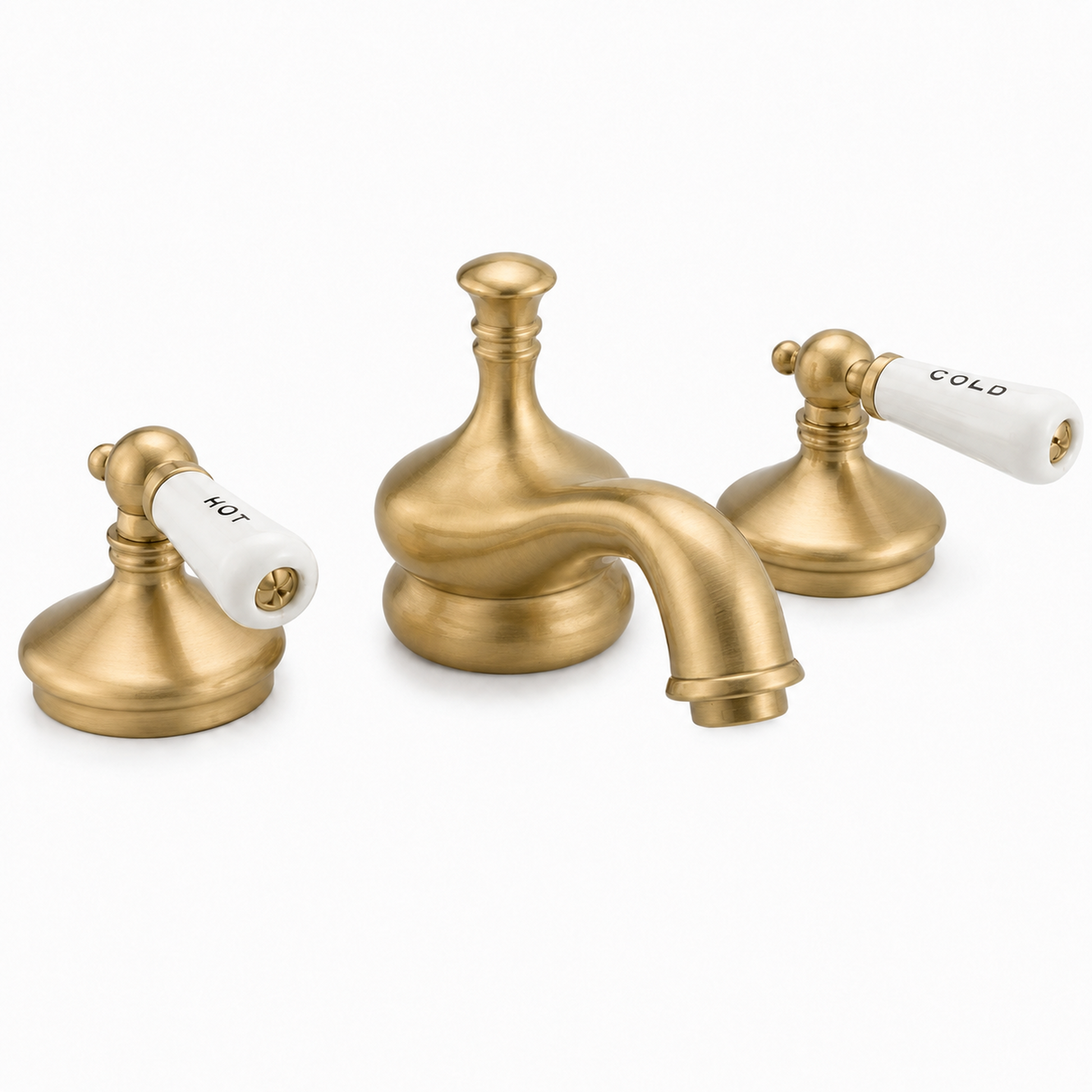 Sacramento Widespread Lavatory Faucet P0104 | Strom Living Satin Brass - Bathroom Faucets