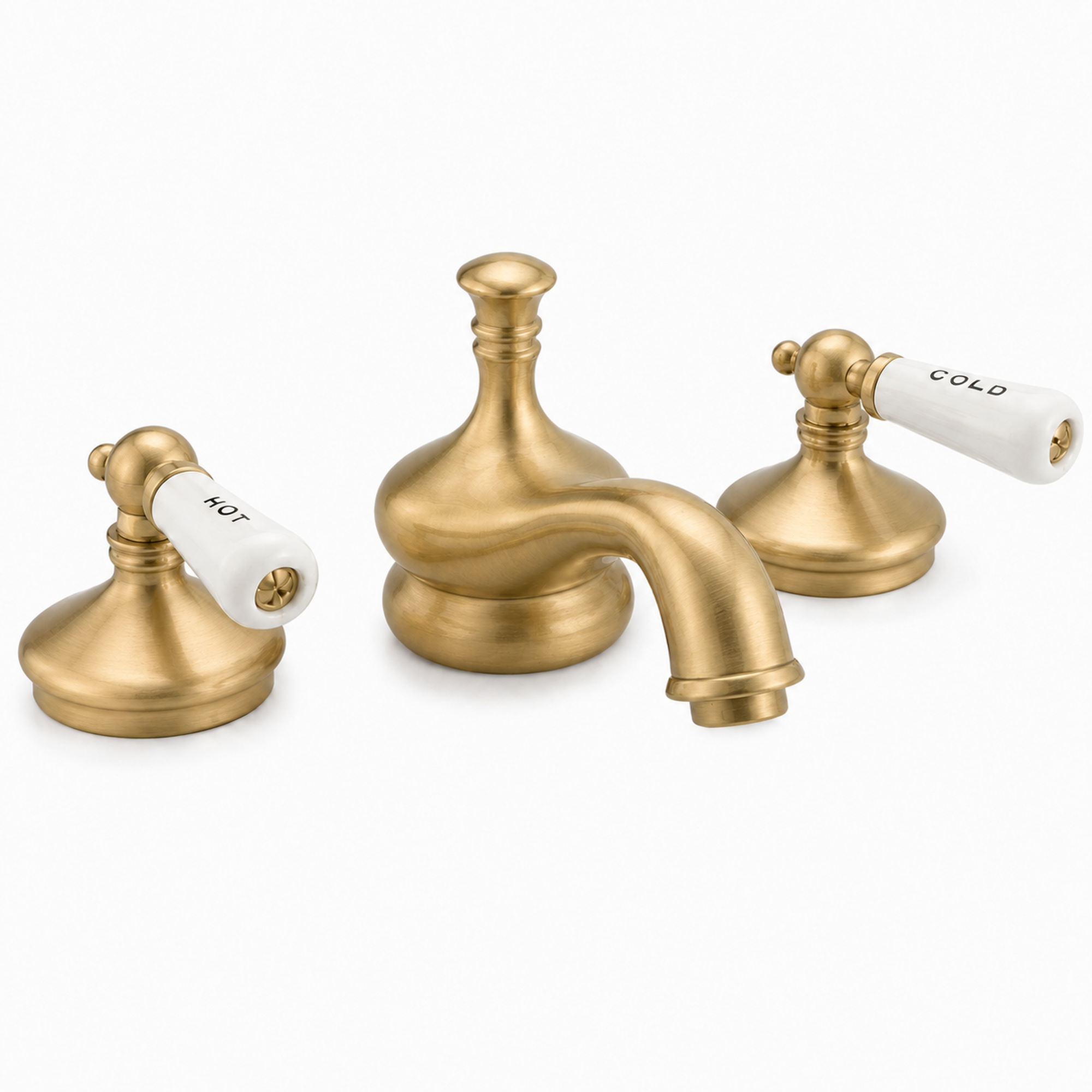 Sacramento Widespread Lavatory Faucet P0104 | Strom Living Satin Brass - Bathroom Faucets