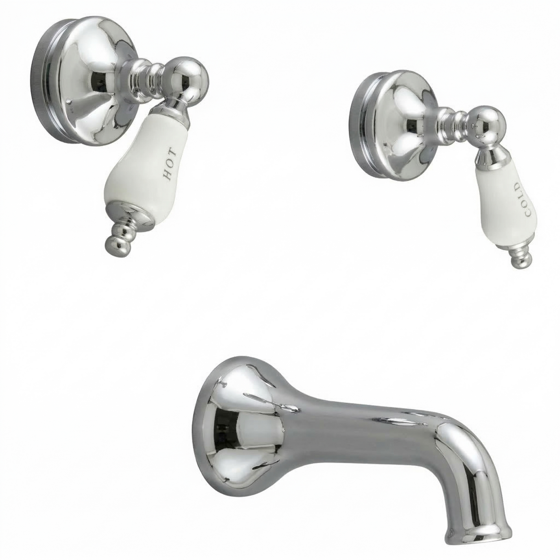 Sacramento In-Wall Tub Filler with Lever Handles P0105 | Strom Living Chrome - Showers