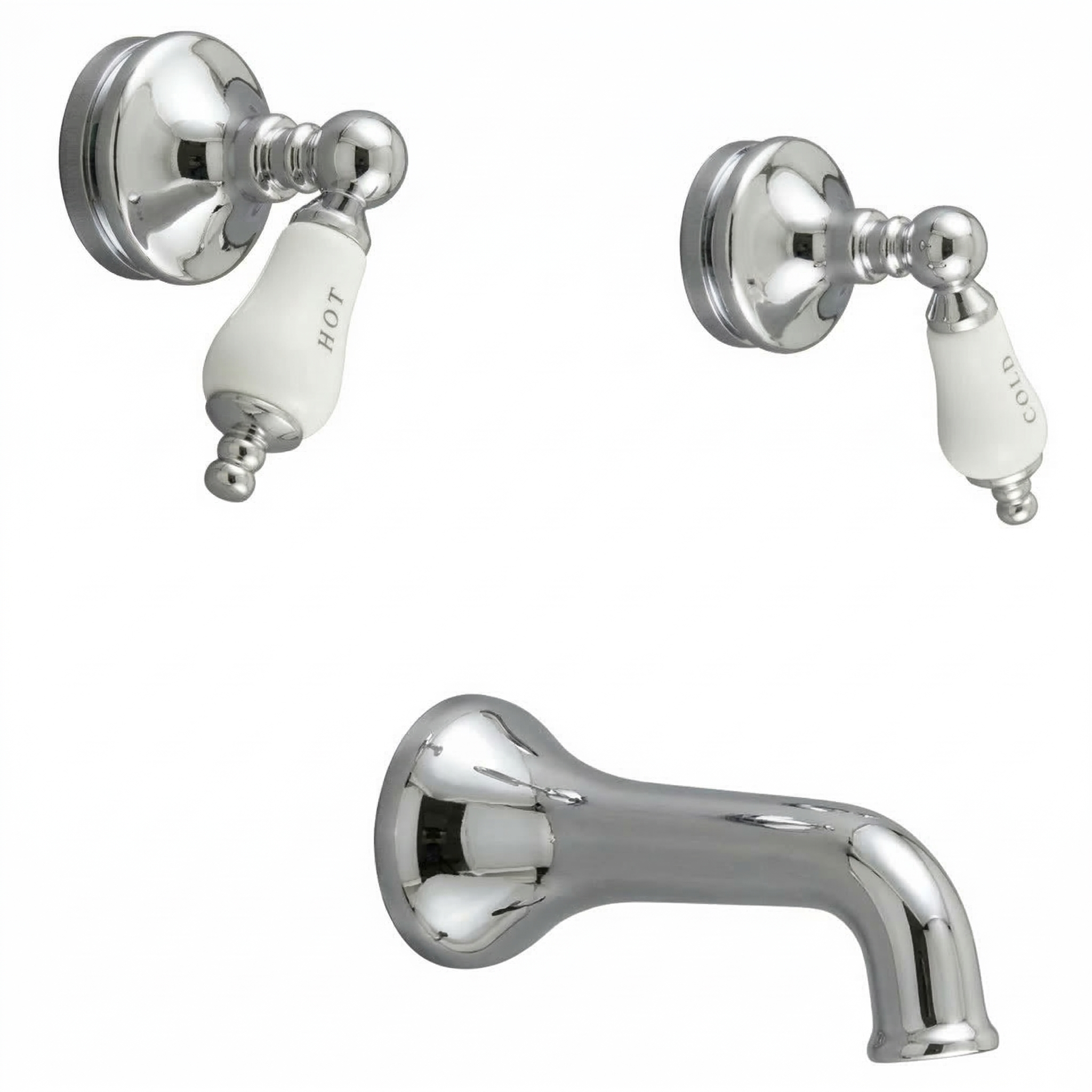 Sacramento In-Wall Tub Filler with Lever Handles P0105 | Strom Living Chrome - Showers