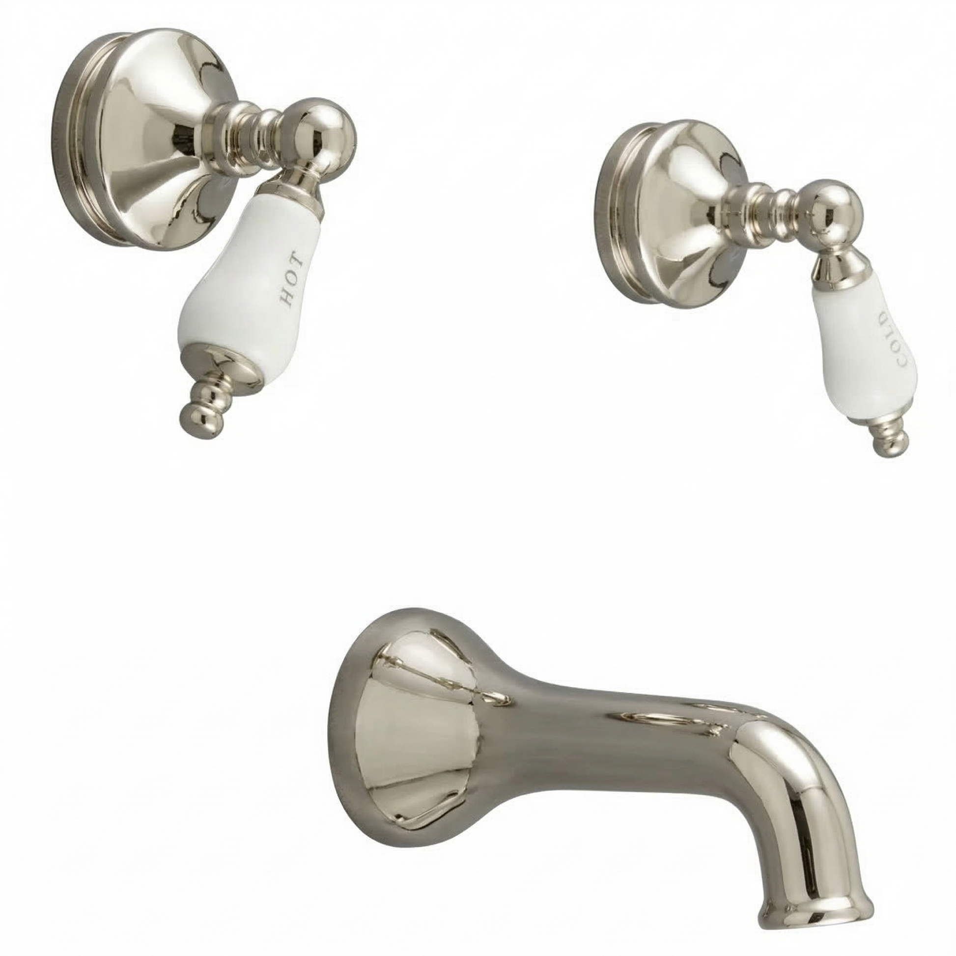 Sacramento In-Wall Tub Filler with Lever Handles P0105 | Strom Living Polished Nickel - Showers
