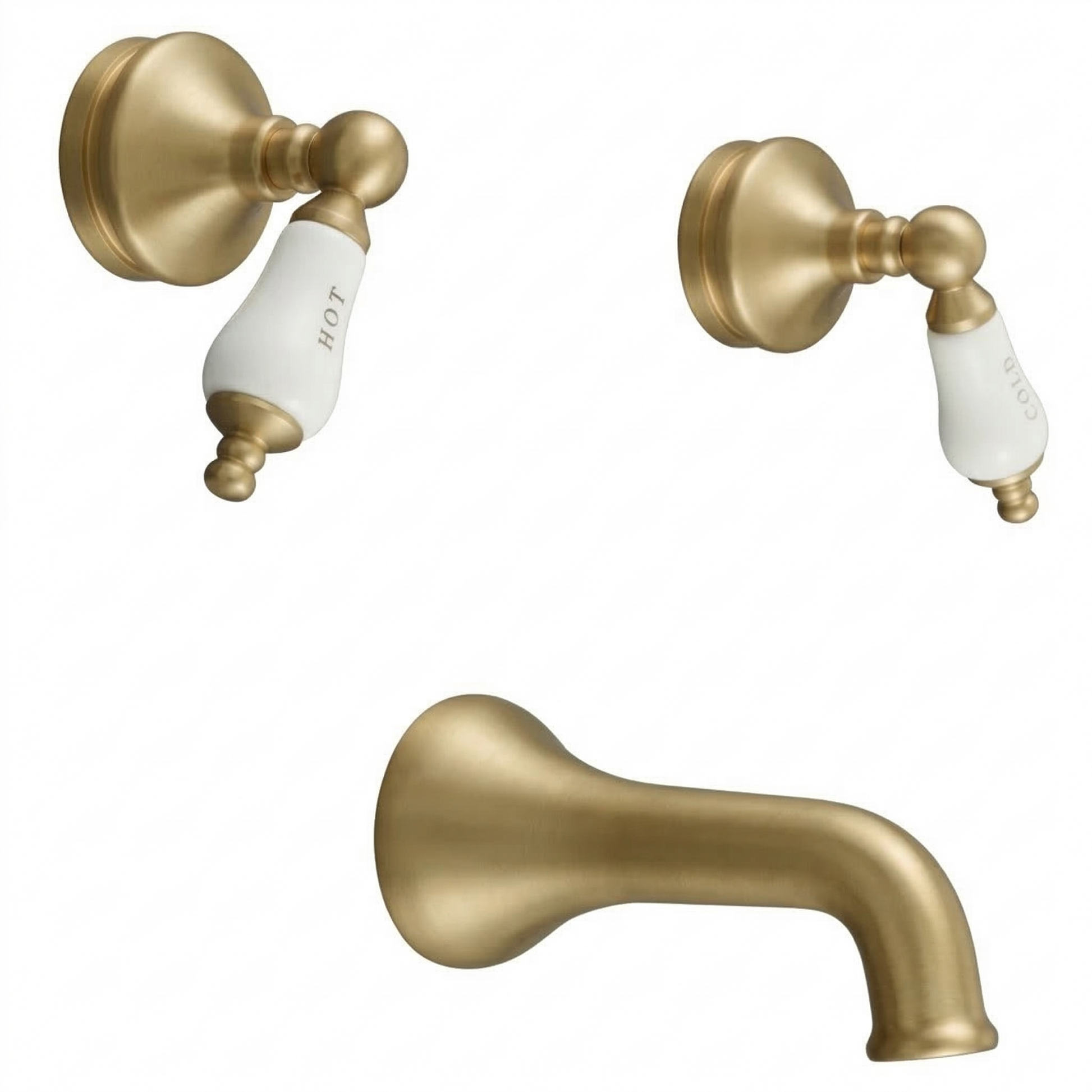 Sacramento In-Wall Tub Filler with Lever Handles P0105 | Strom Living Raw Brass - Showers