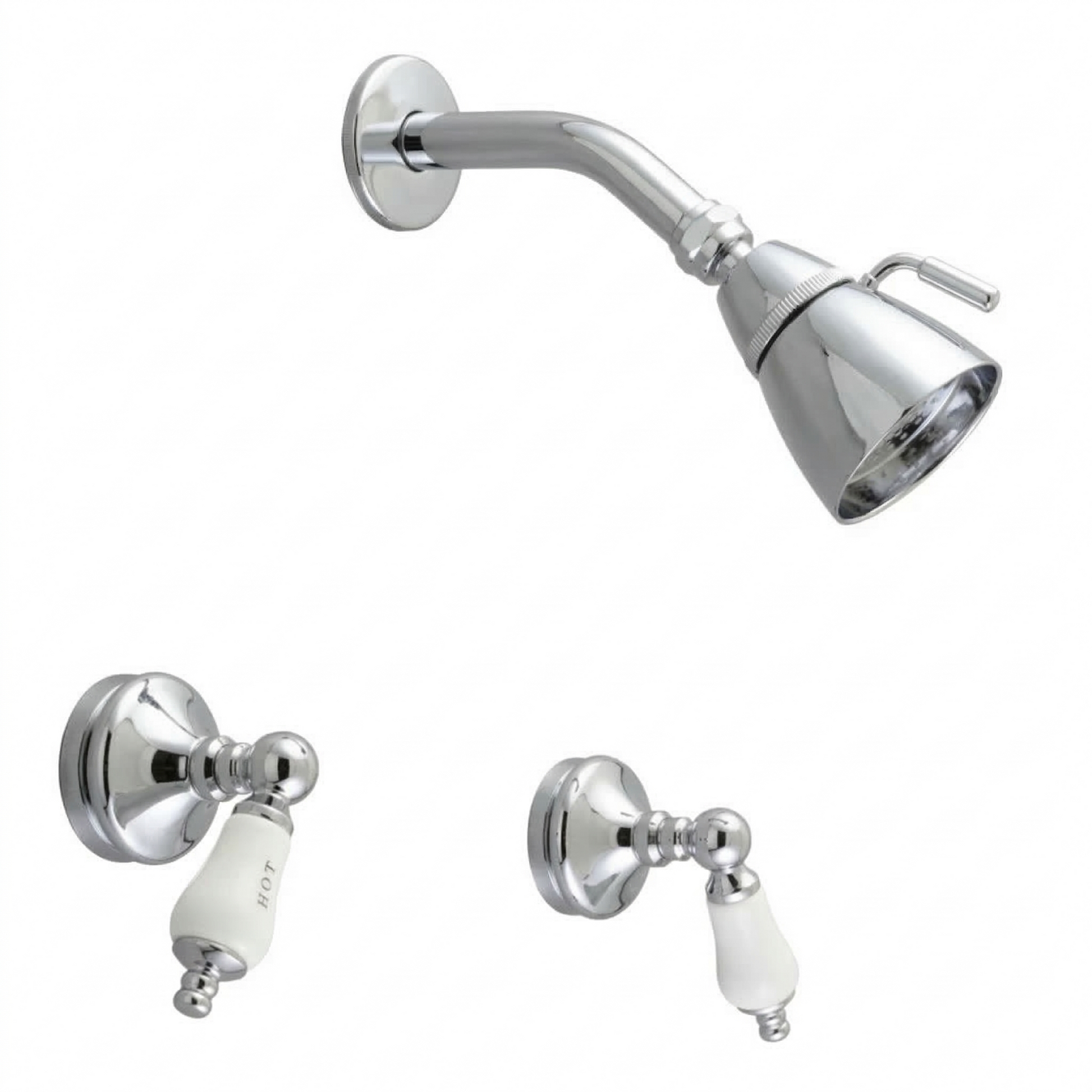 Sacramento In-Wall Shower Set with Lever Handles P0112 | Strom Living Chrome - Showers