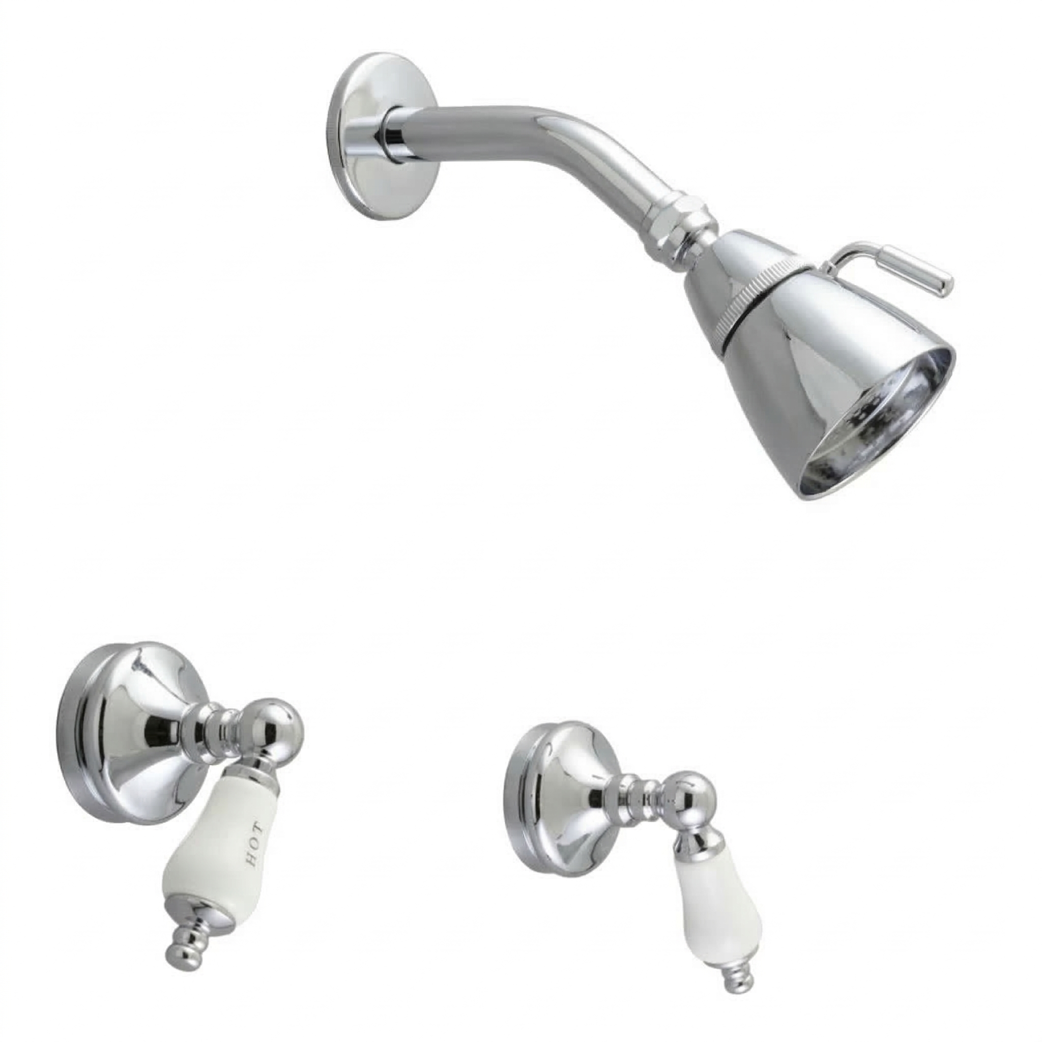 Sacramento In-Wall Shower Set with Lever Handles P0112 | Strom Living Chrome - Showers