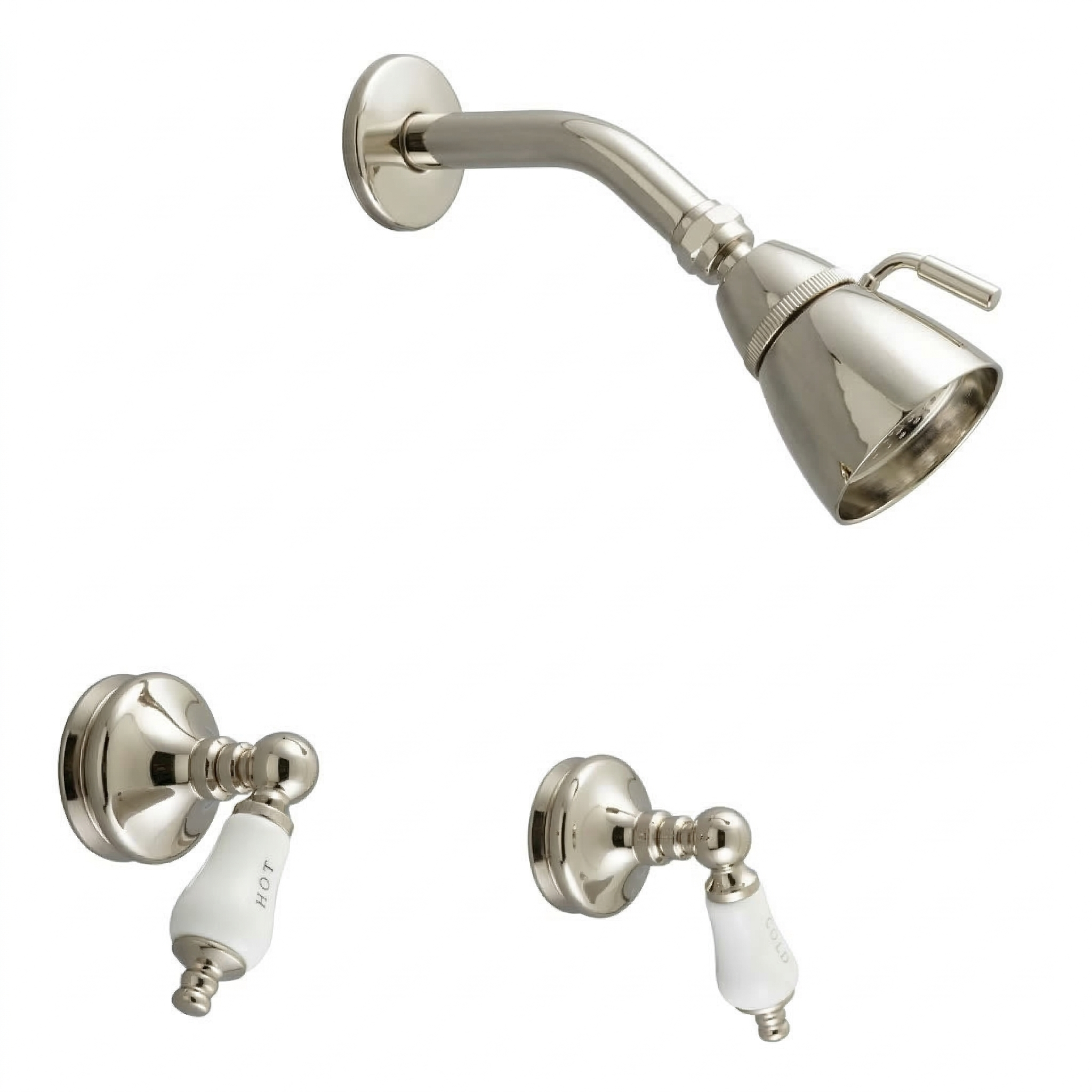 Sacramento In-Wall Shower Set with Lever Handles P0112 | Strom Living Polished Nickel - Showers