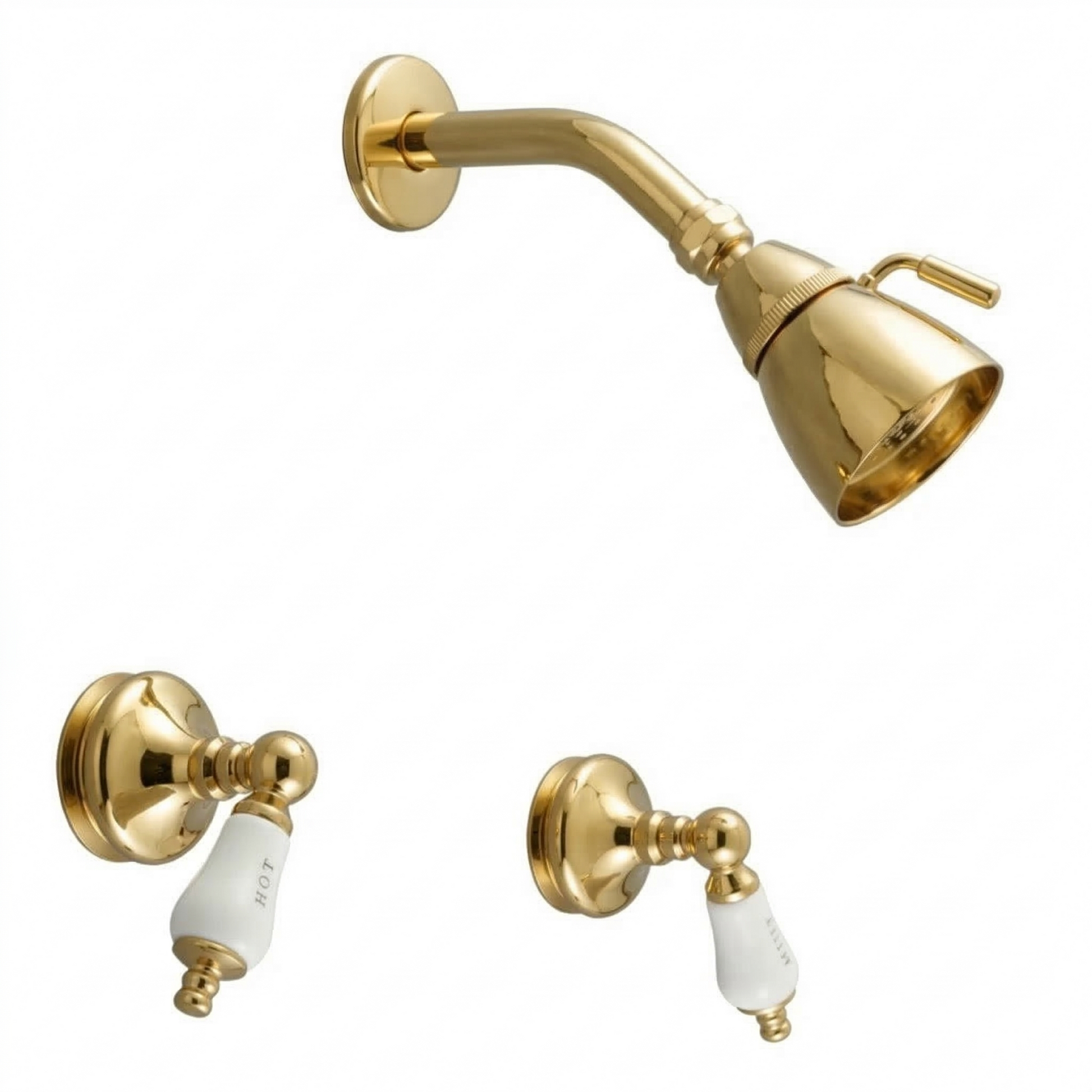 Sacramento In-Wall Shower Set with Lever Handles P0112 | Strom Living Polished Brass - Showers