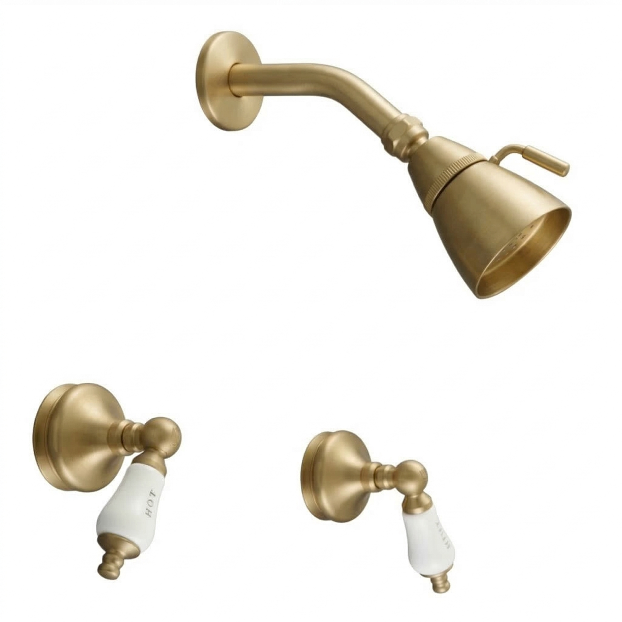 Sacramento In-Wall Shower Set with Lever Handles P0112 | Strom Living Raw Brass - Showers