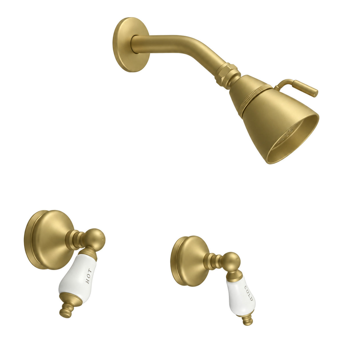 Sacramento In-Wall Shower Set with Lever Handles P0112 in Raw Brass