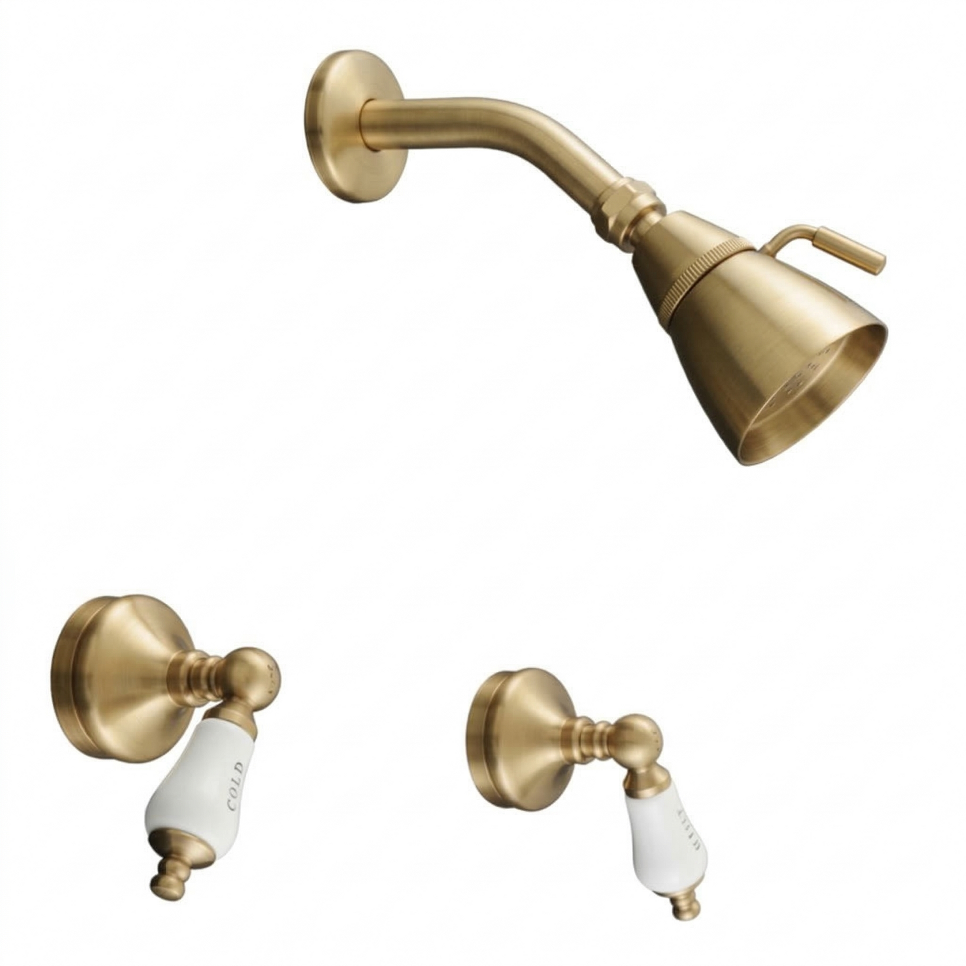 Sacramento In-Wall Shower Set with Lever Handles P0112 | Strom Living Satin Brass - Showers