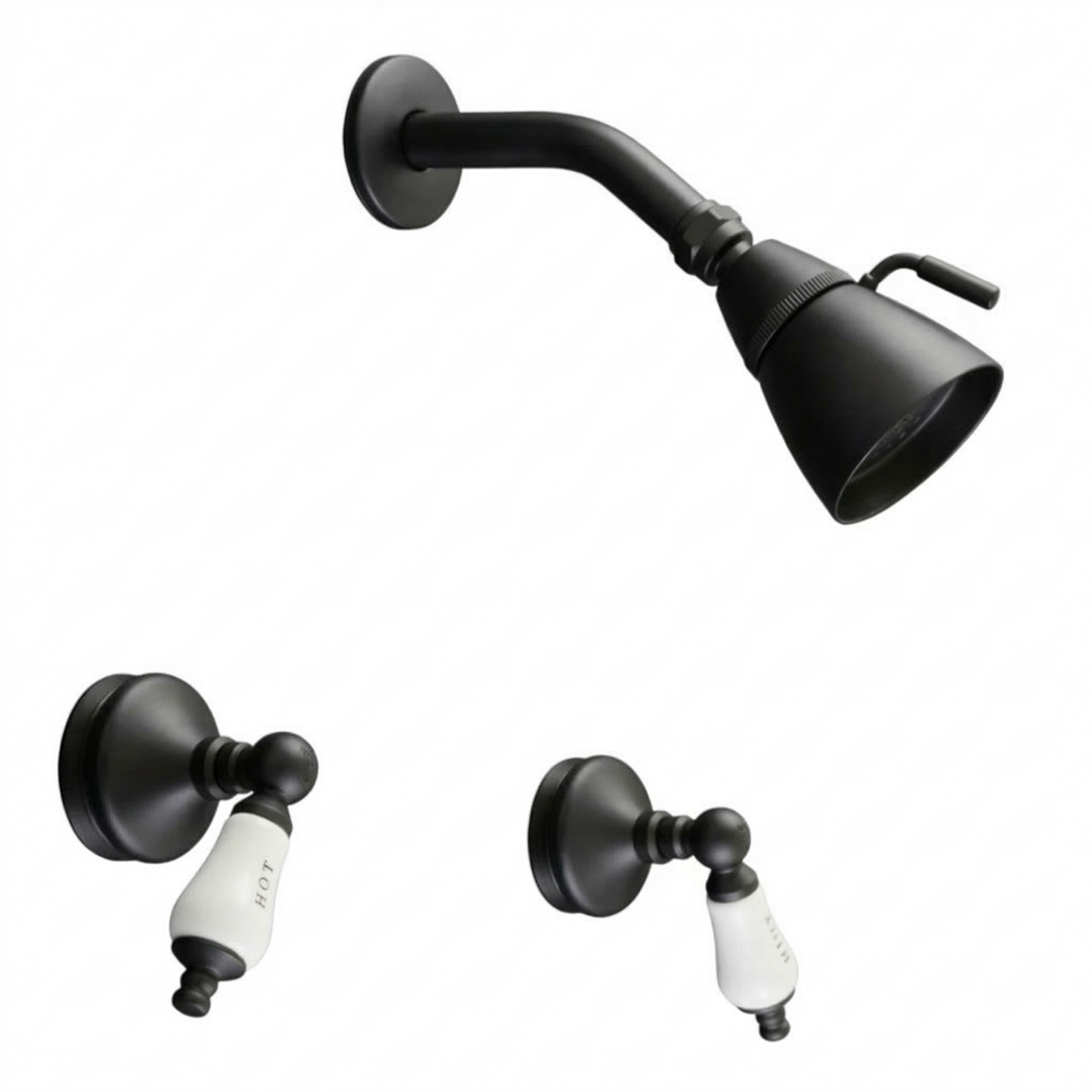 Sacramento In-Wall Shower Set with Lever Handles P0112 | Strom Living Oil Rubbed Bronze - Showers