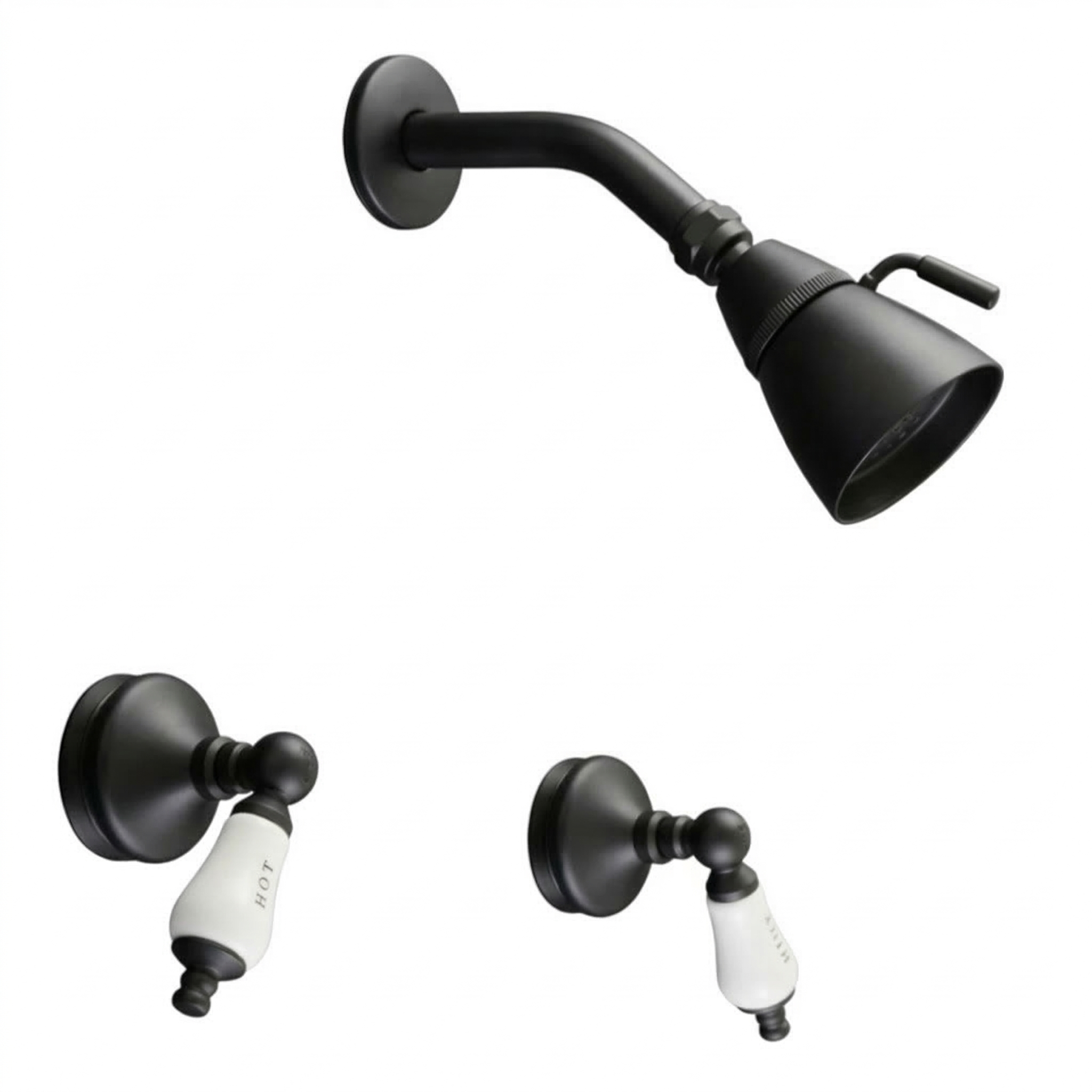 Sacramento In-Wall Shower Set with Lever Handles P0112 | Strom Living Oil Rubbed Bronze - Showers