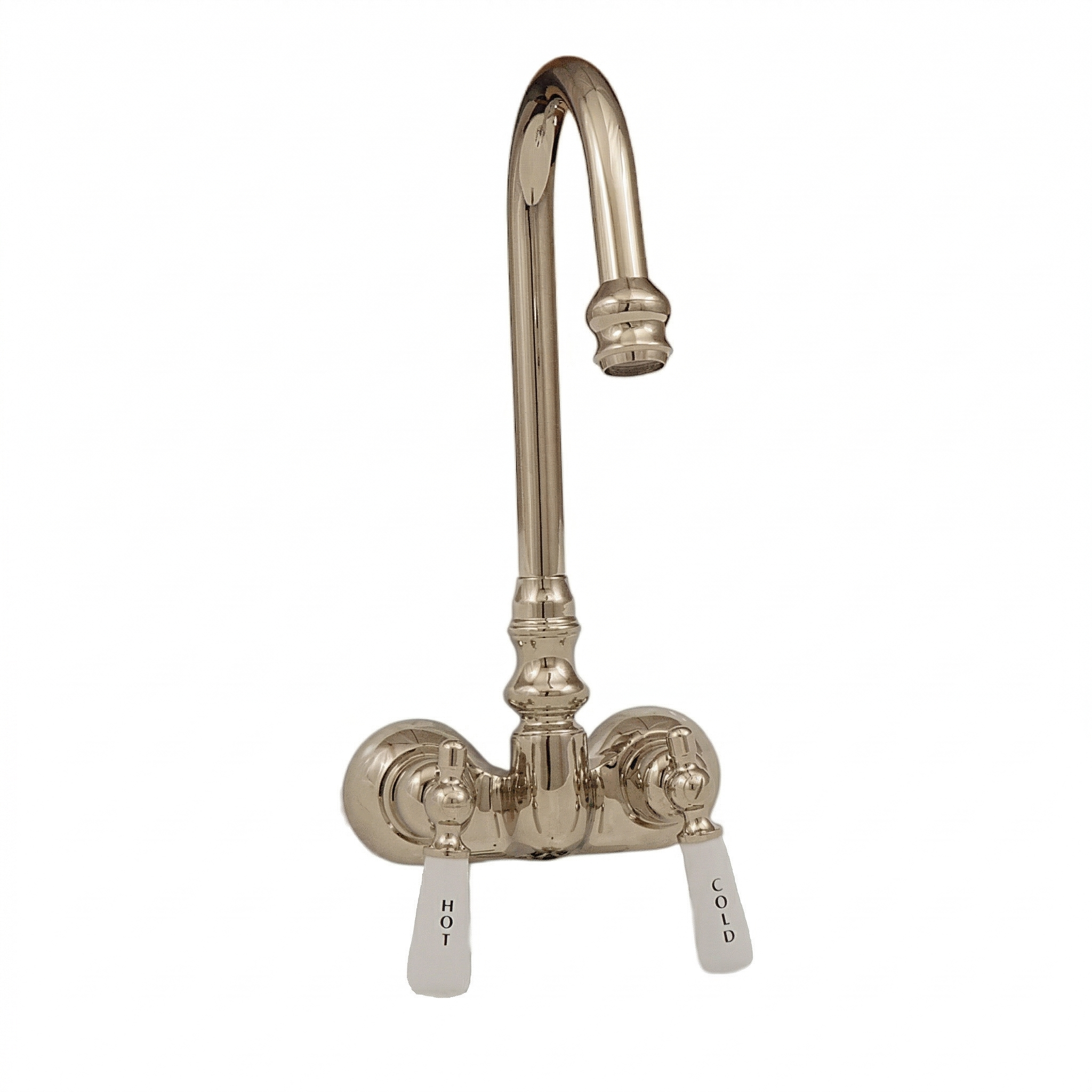 Tub Faucet with Gooseneck Spout P0126 | Strom Living Polished Nickel - Tub Fillers