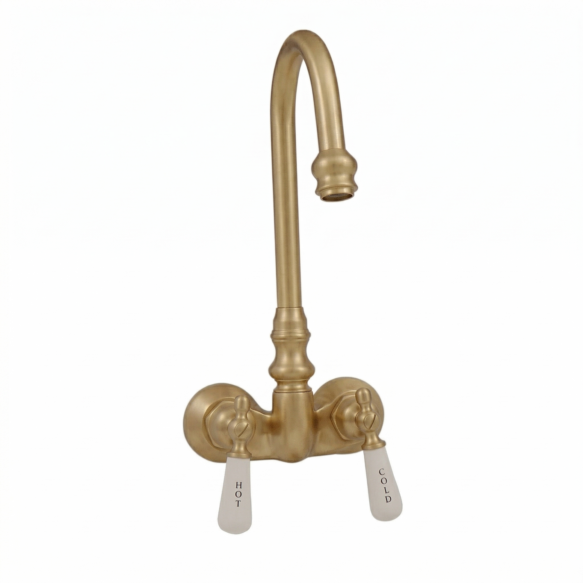Tub Faucet with Gooseneck Spout P0126 | Strom Living Raw Brass - Tub Fillers