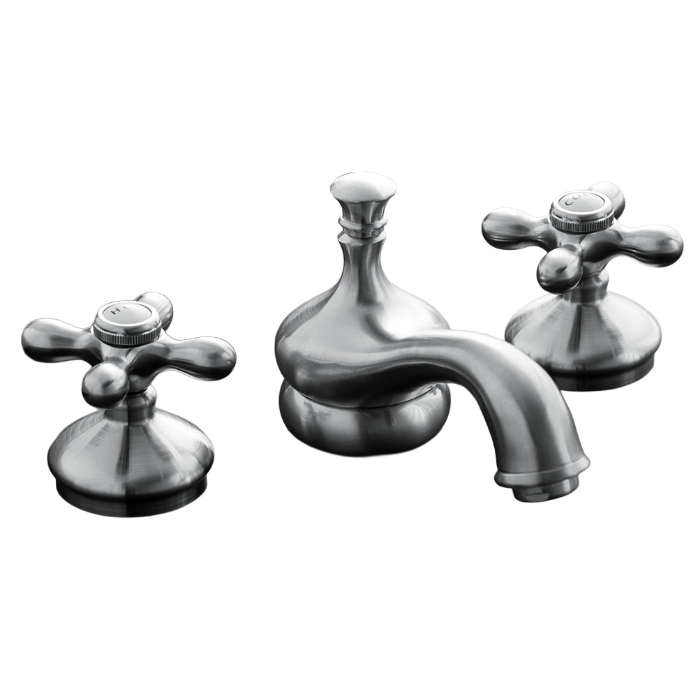 Sacramento Sink Faucet with Cross Handles, 5" Spout Extension and Valves P0140 | Strom Living - Bathroom Faucets
