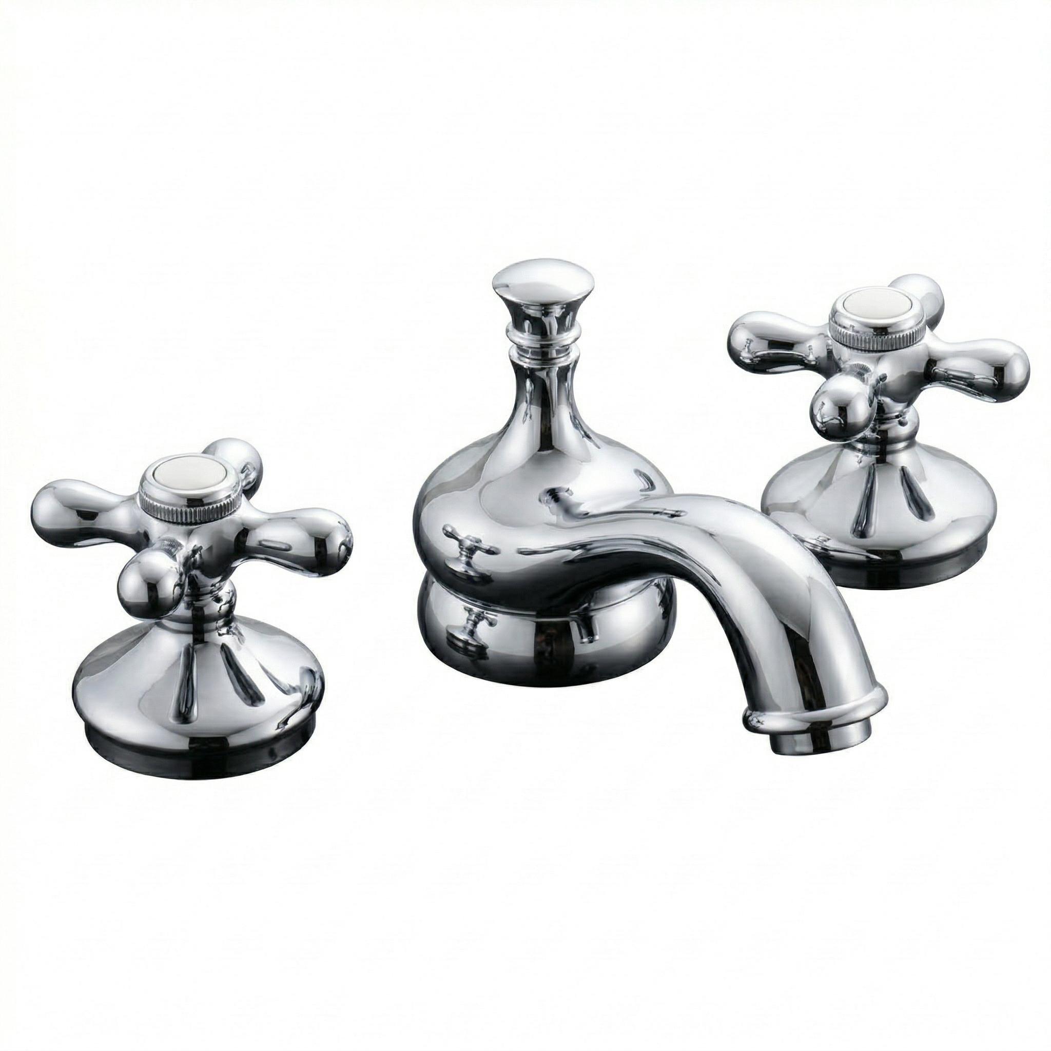 Sacramento Widespread Faucet, Cross Handles P0140 | Strom Living Chrome - Bathroom Faucets