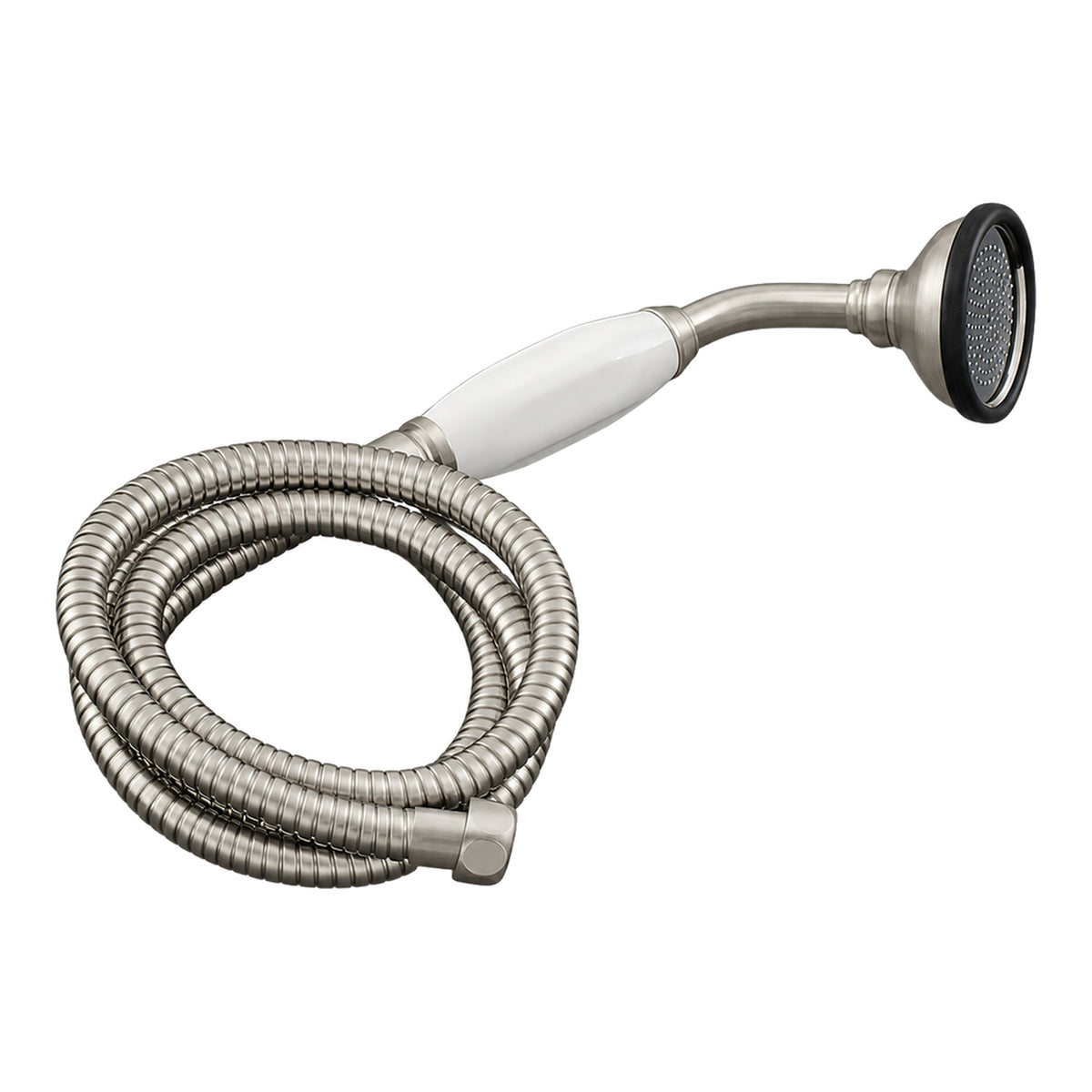 Strom Living Porcelain Handheld Shower with Handheld Shower Hose and Vacuum Breaker in Matte Nickel