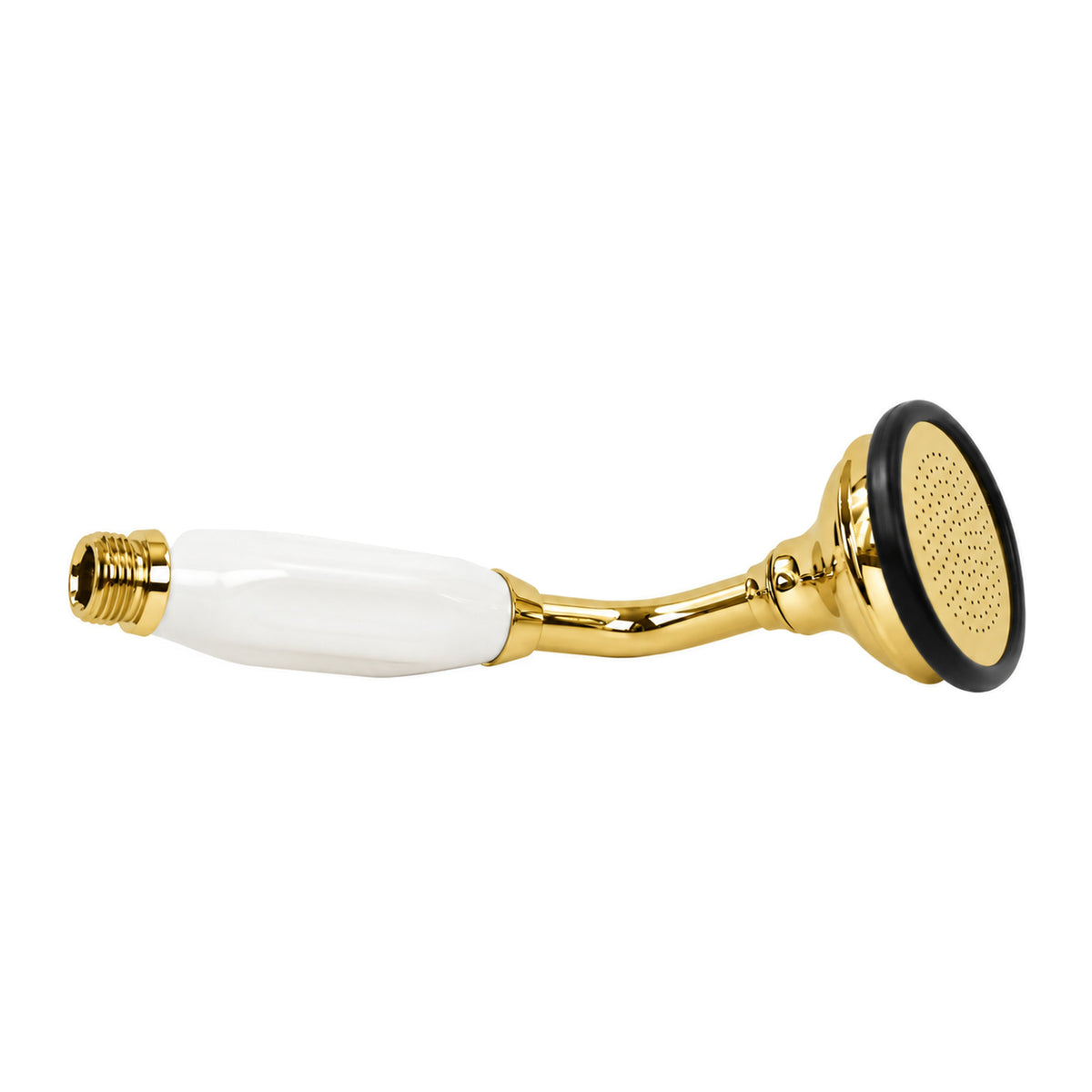 Strom Living Porcelain Handheld Shower with Handheld Shower Hose and Vacuum Breaker in Supercoat Brass / Polished Brass