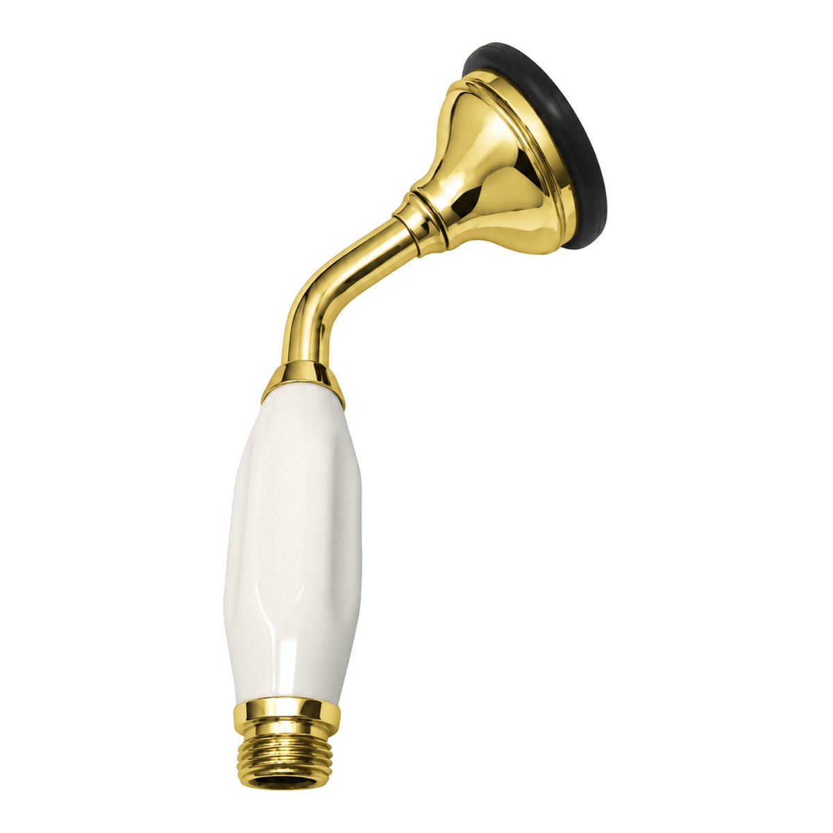 Strom Living Porcelain Handheld Shower with Handheld Shower Hose and Vacuum Breaker in Supercoat Brass